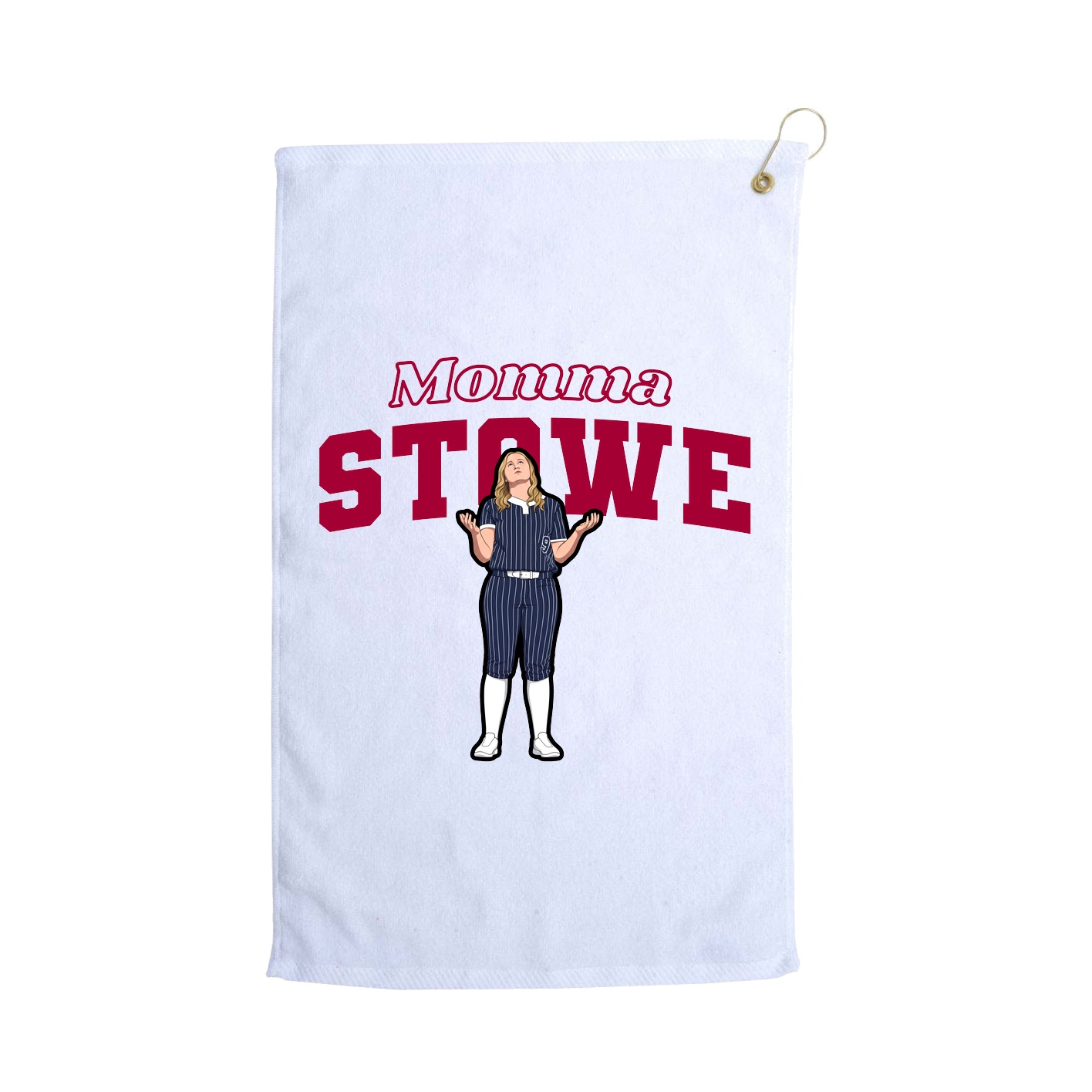 Golf Towel — Mothers Day Block in White