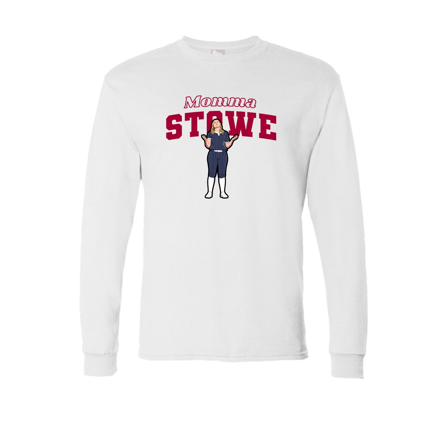 Long Sleeve Tee — Mothers Day Block in White