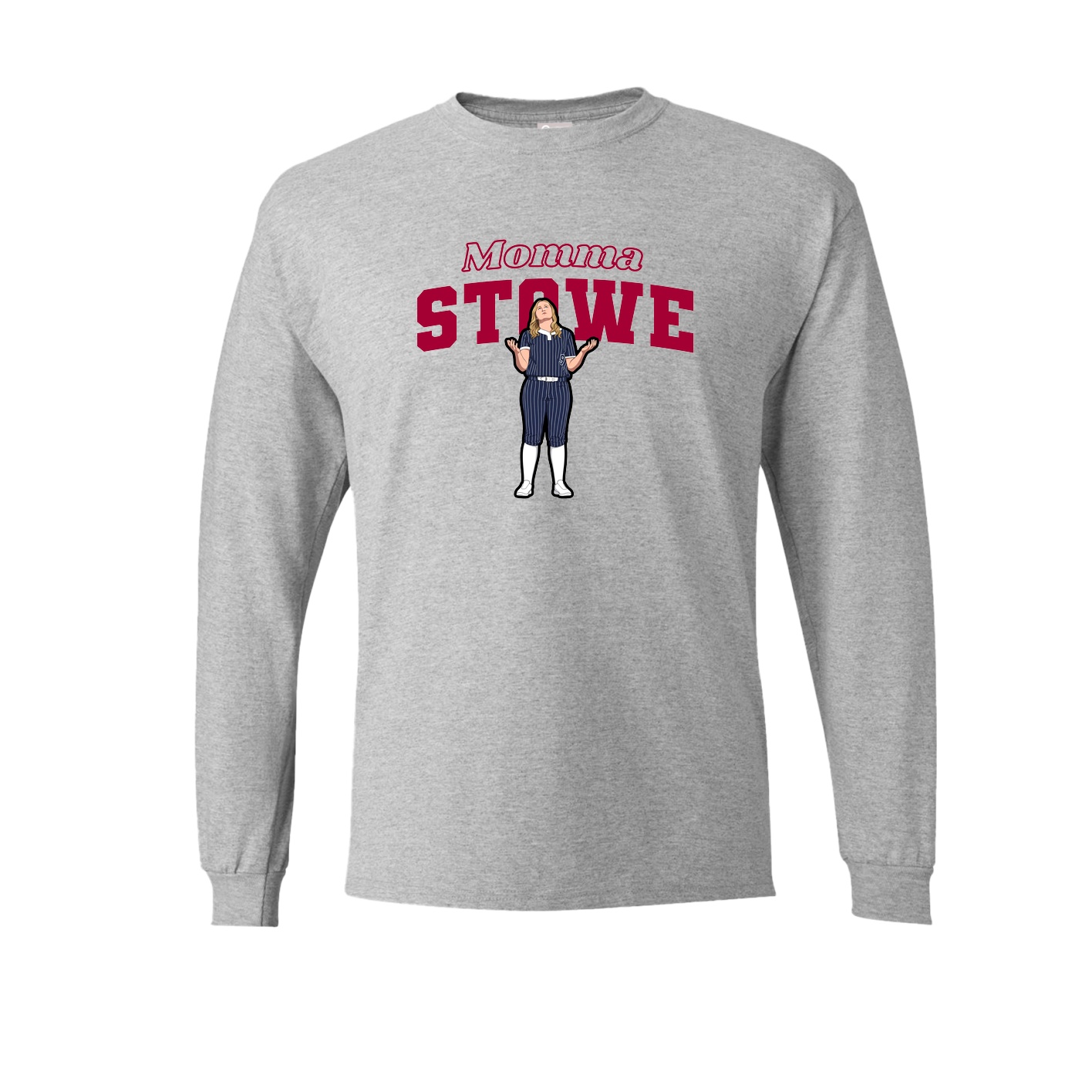 Long Sleeve Tee — Mothers Day Block in Grey