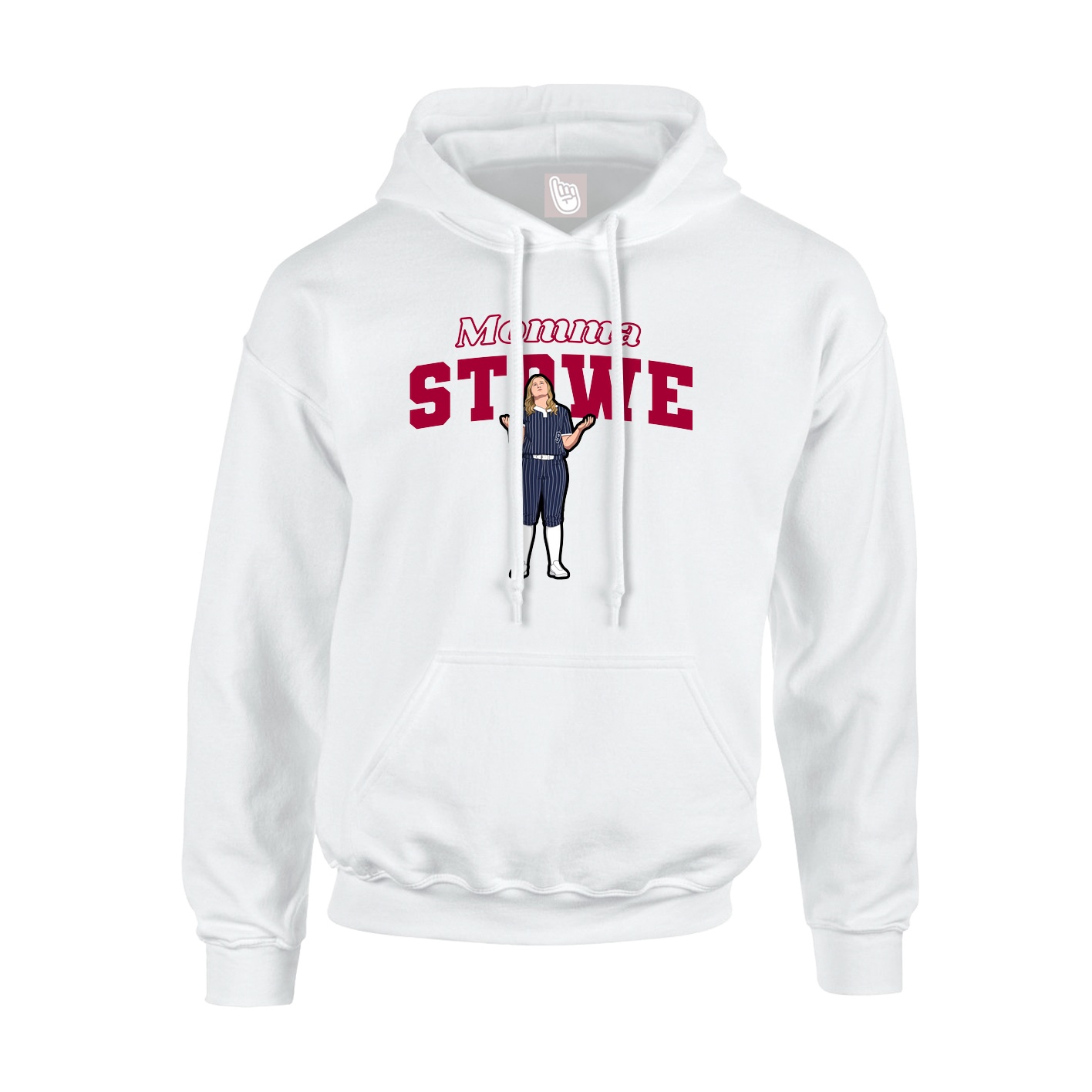 Youth Hoodie — Mothers Day Block in White