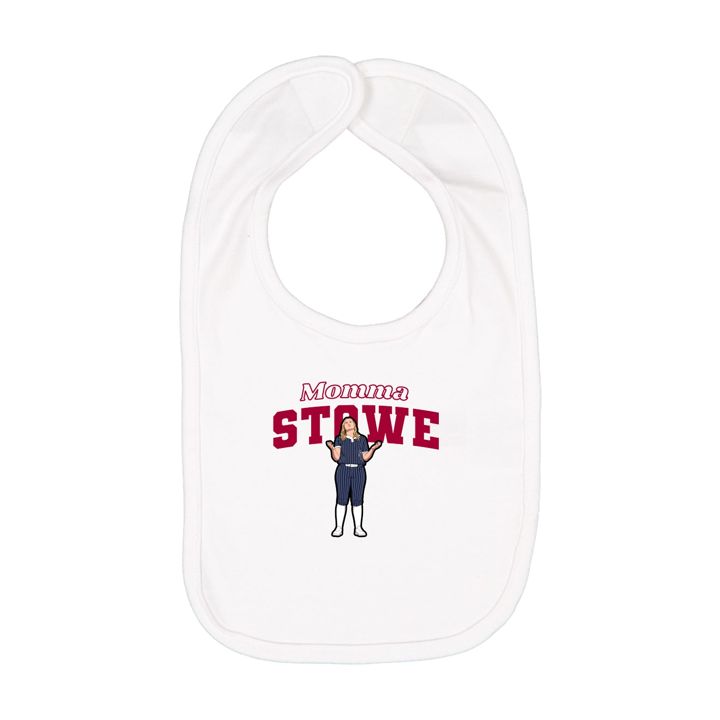Infant Bib — Mothers Day Block in White