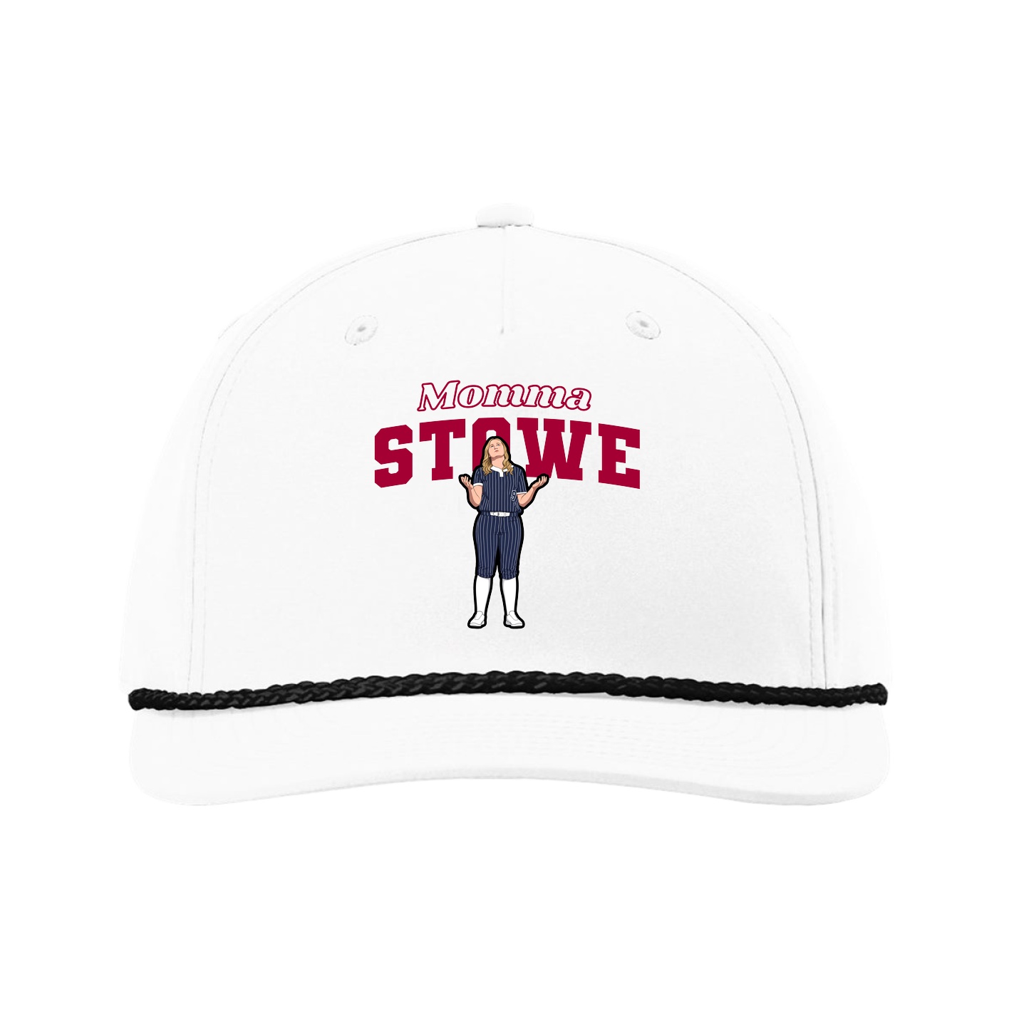 Five-Panel Classic Rope Cap — Mothers Day Block in White