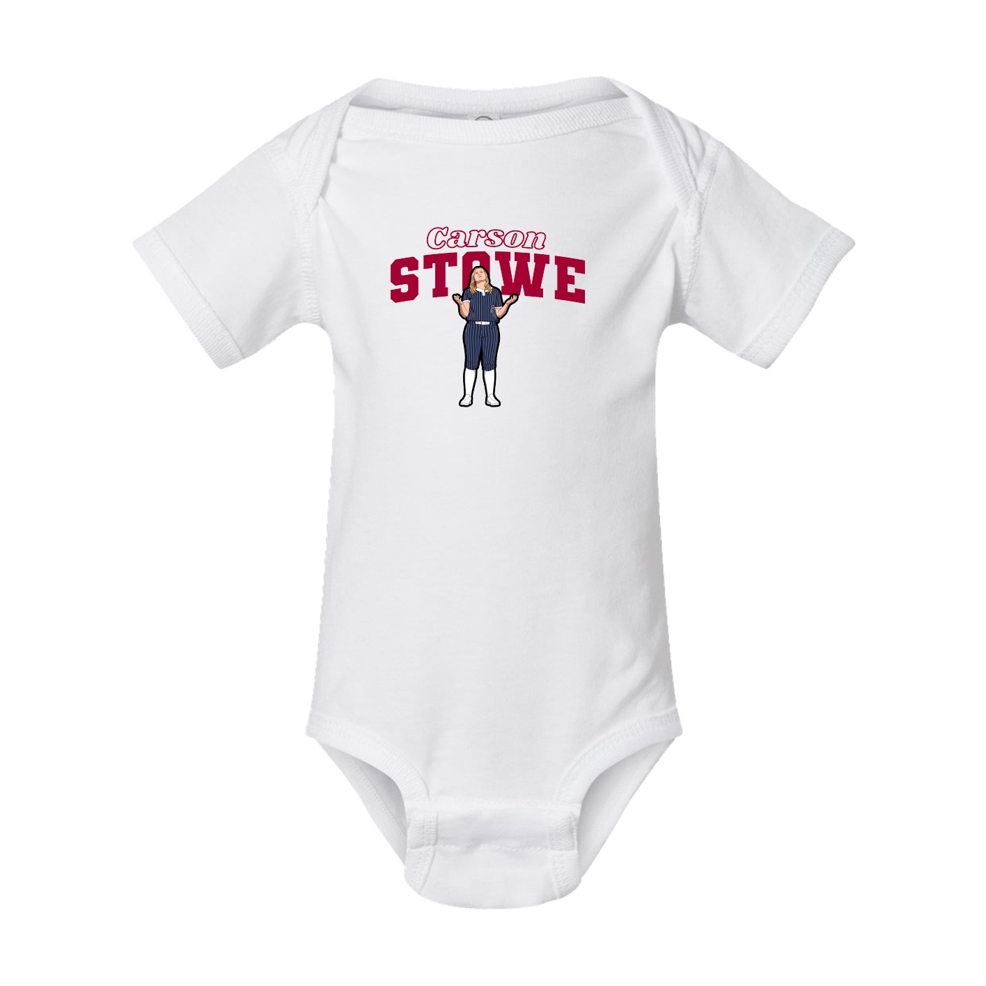 Baby Onesie — Name Arch in White