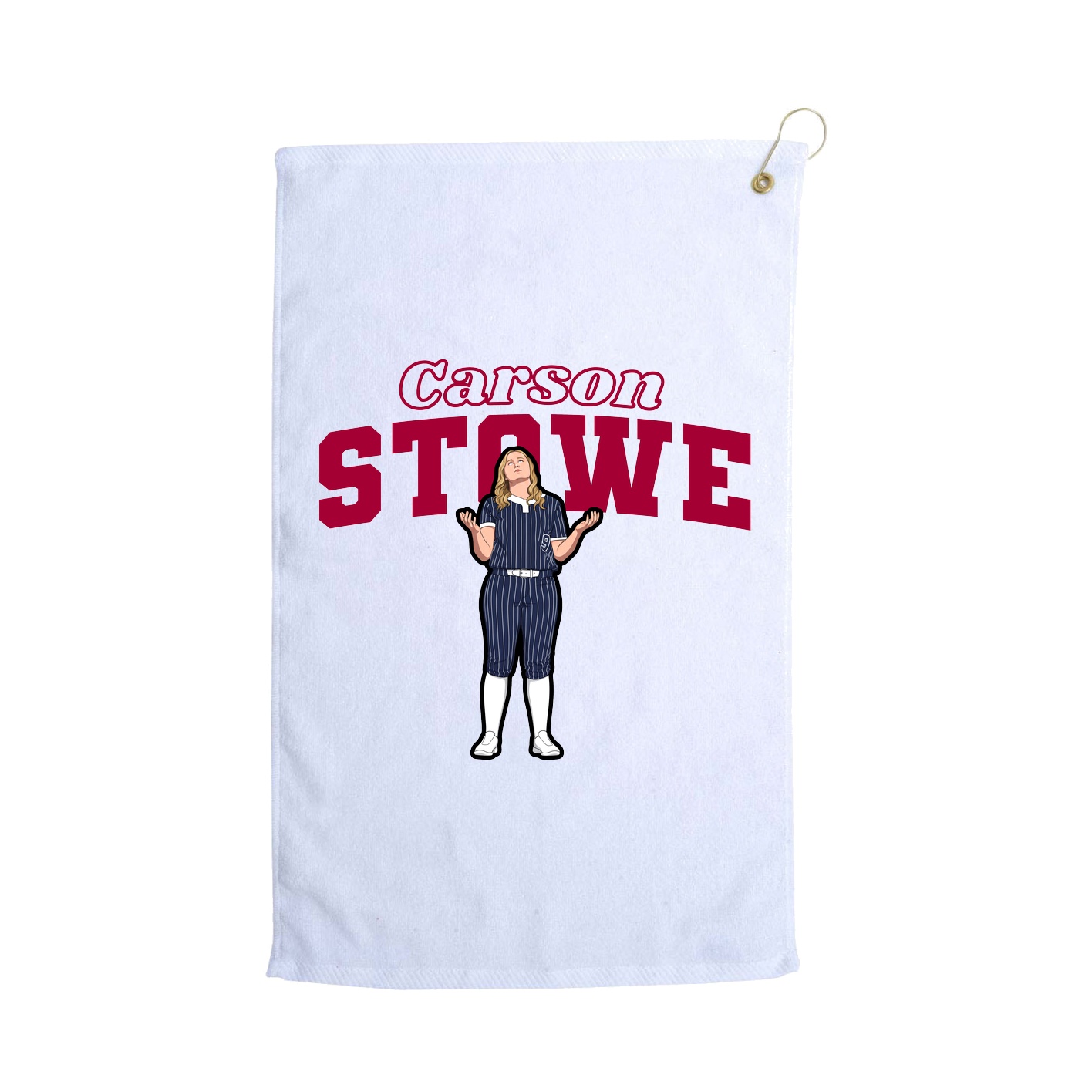 Golf Towel — Name Arch in White