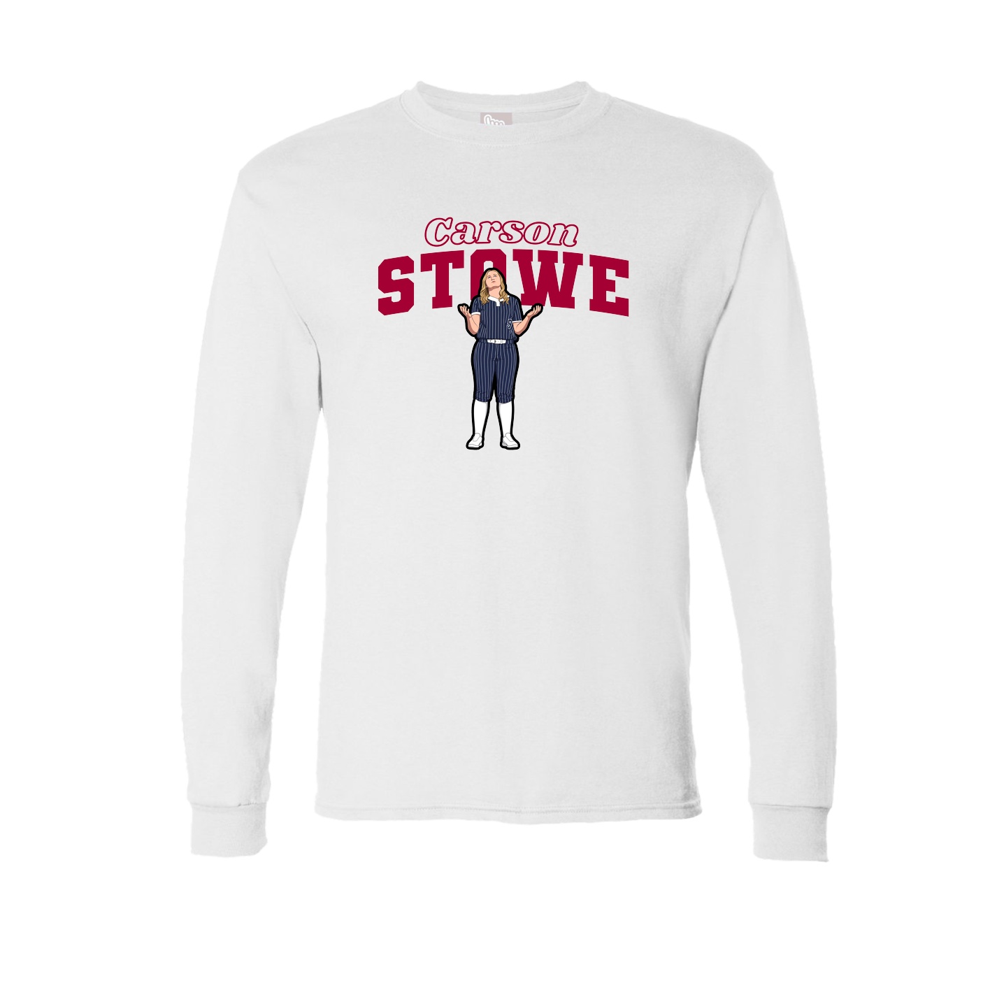 Long Sleeve Tee — Name Arch in White
