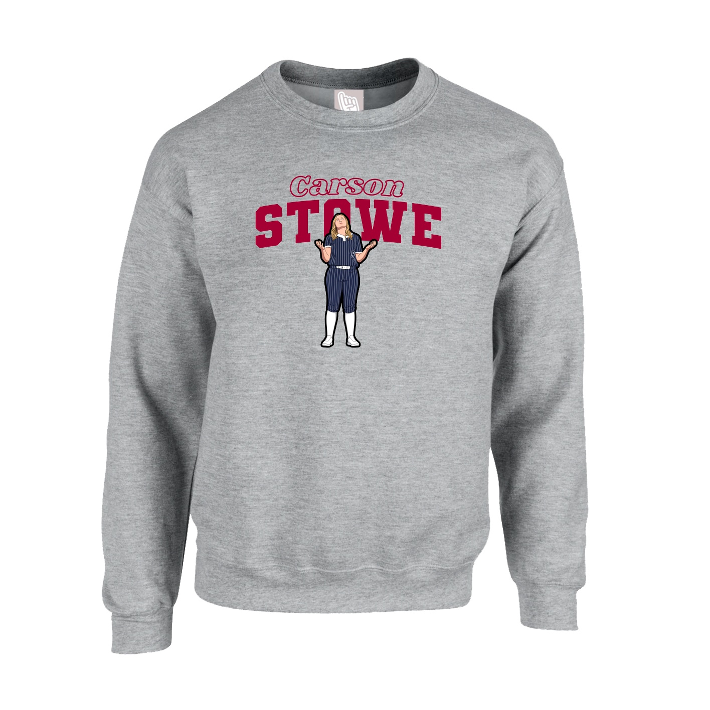 Fleece Crew — Name Arch in Grey