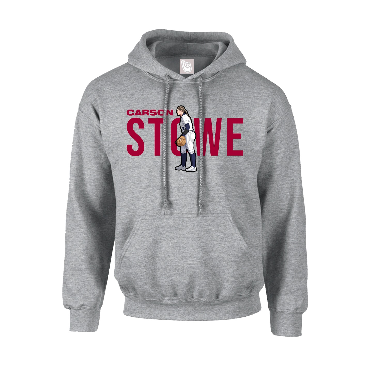 Youth Hoodie — Player Name in Grey