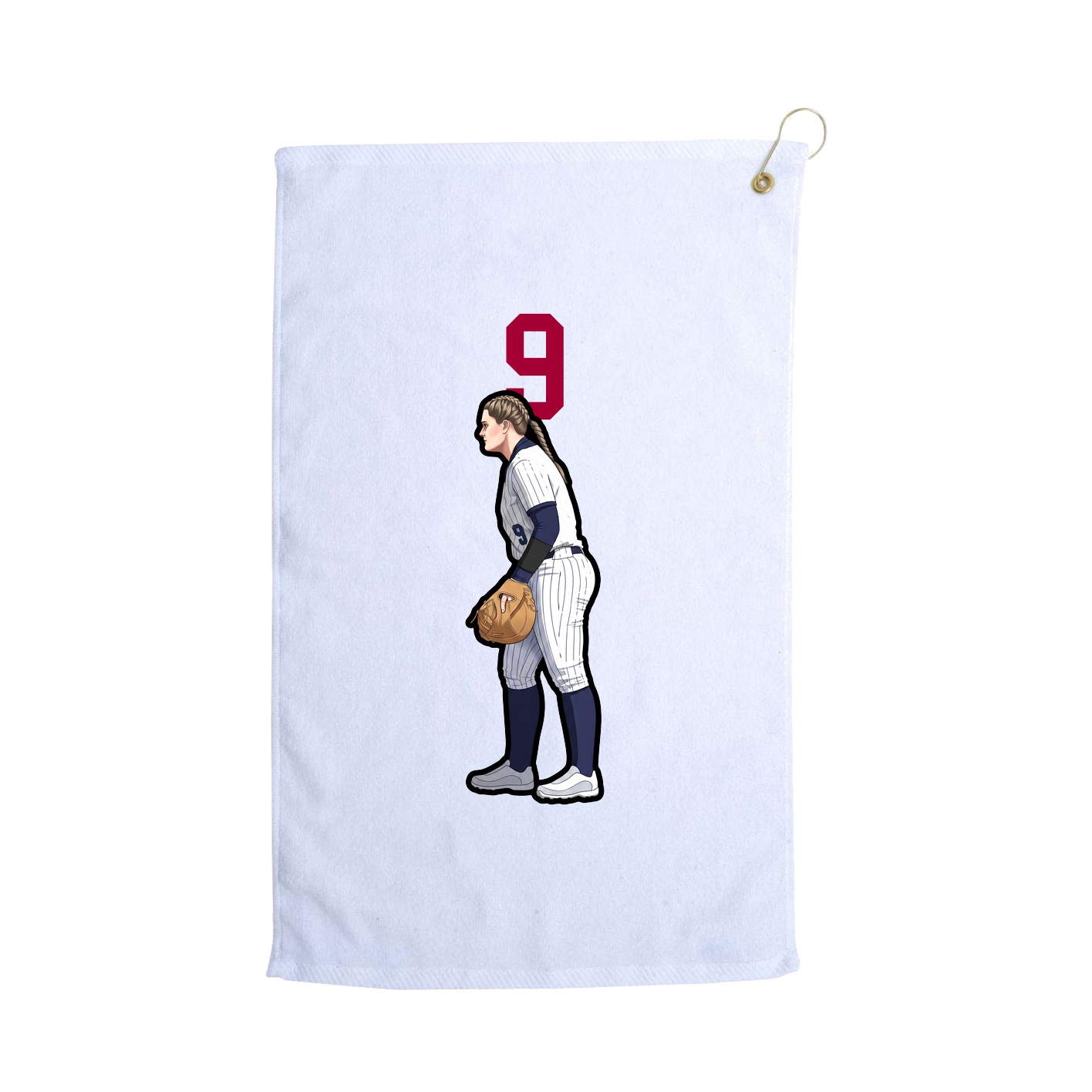 Golf Towel — Number Top in White