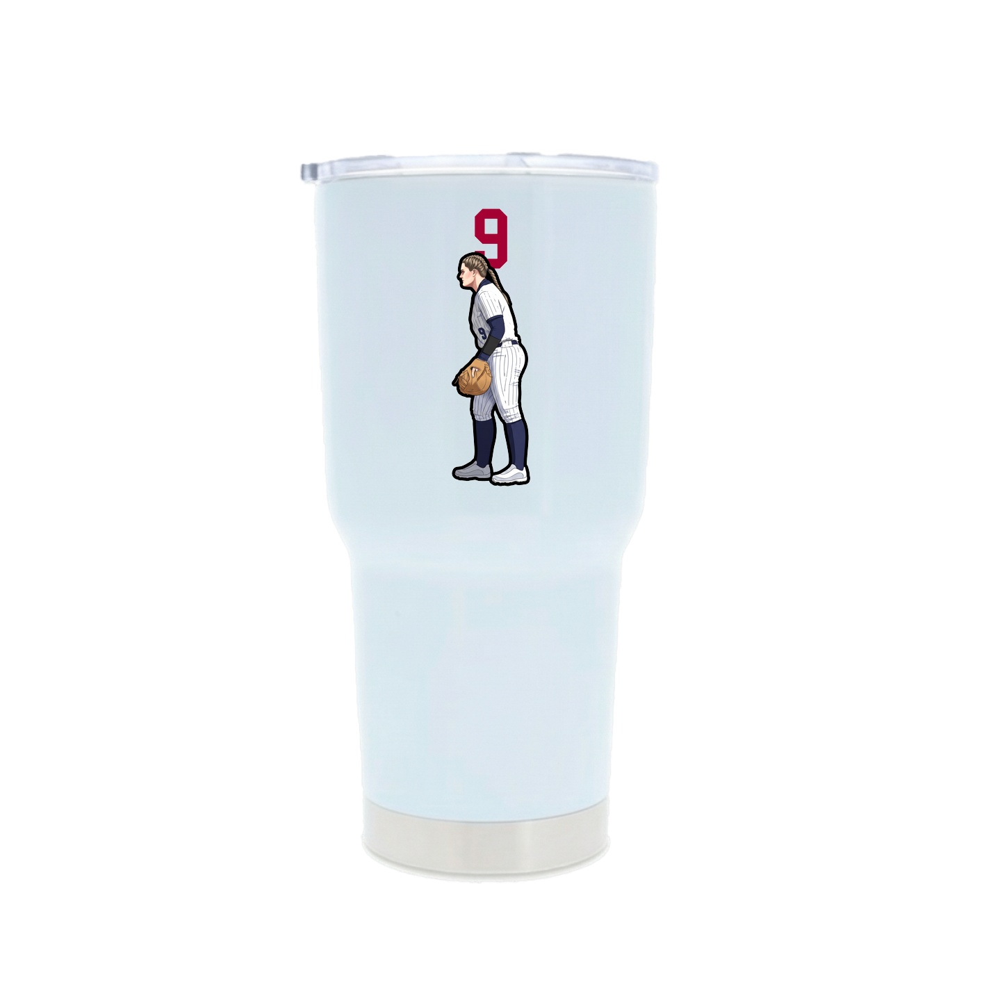 30oz Stainless Steel Tumbler — Number Top in White