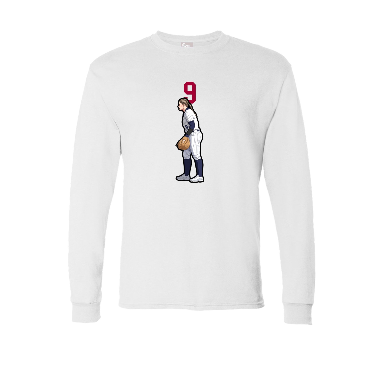 Long Sleeve Tee — Number Top in White