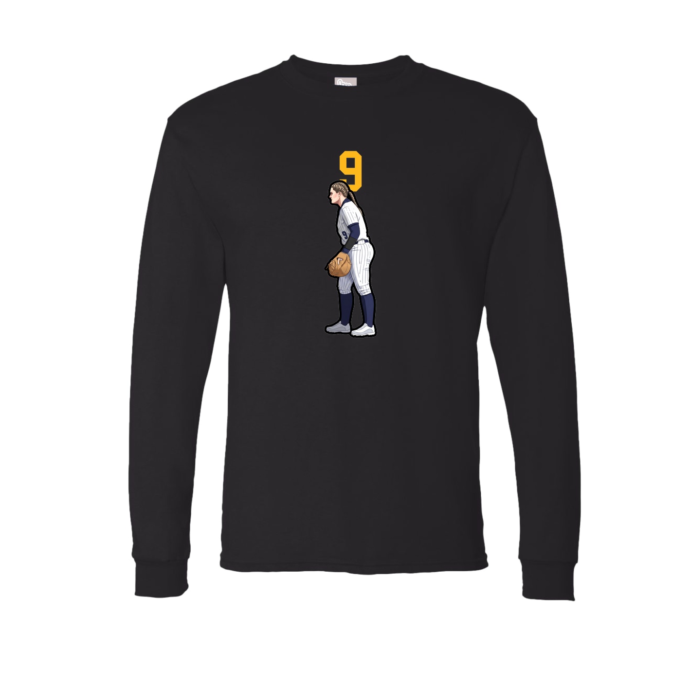 Long Sleeve Tee — Number Top in Black