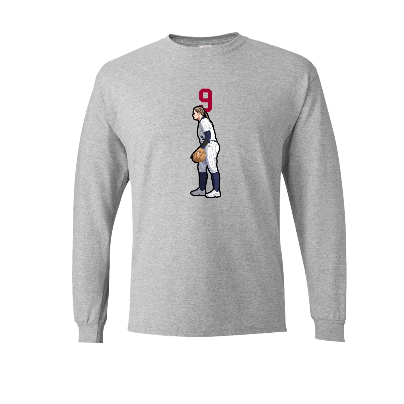 Long Sleeve Tee — Number Top in Grey