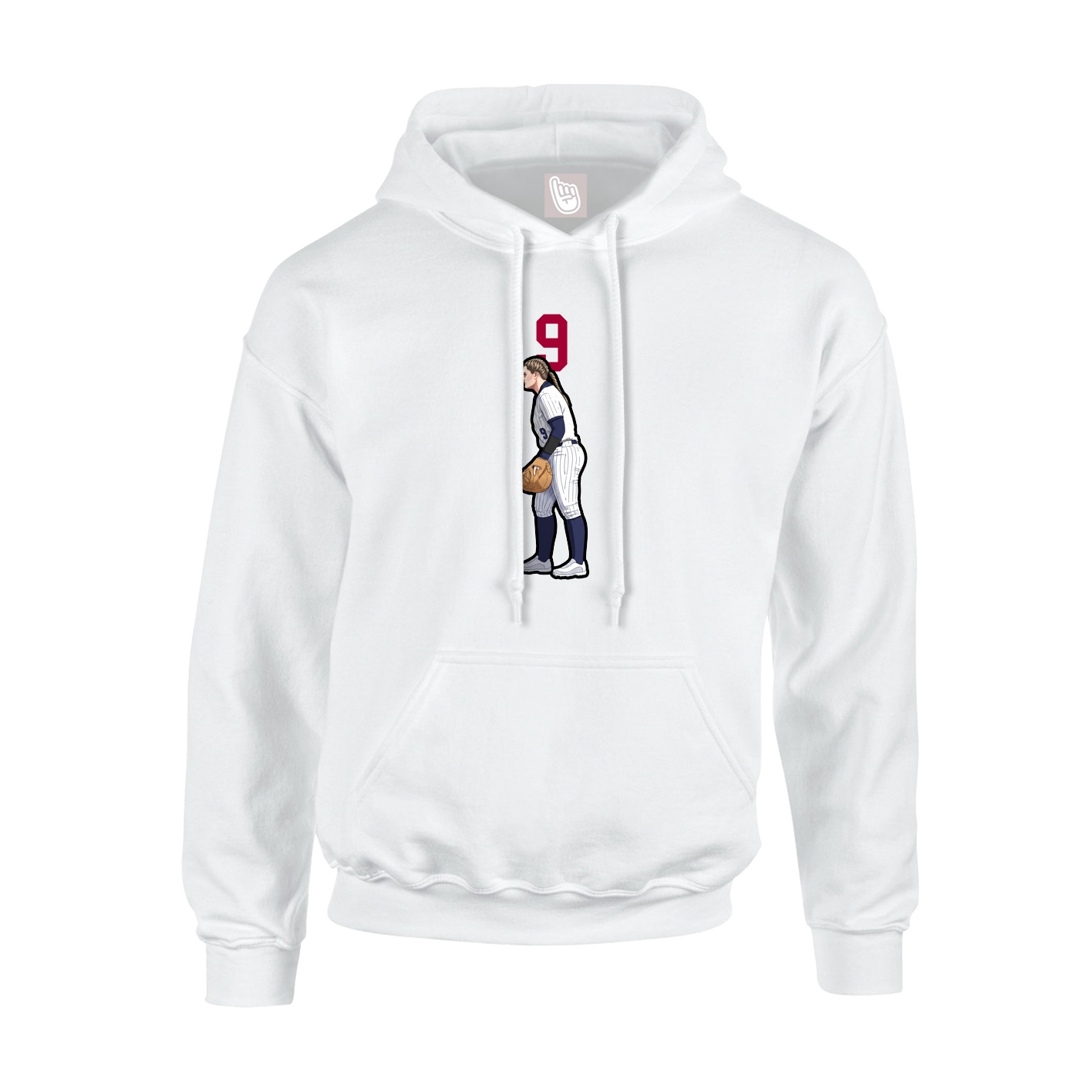 Youth Hoodie — Number Top in White