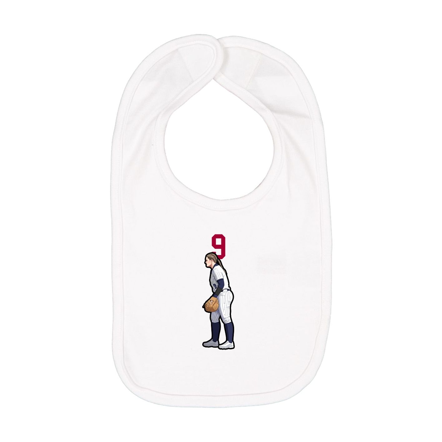 Infant Bib — Number Top in White