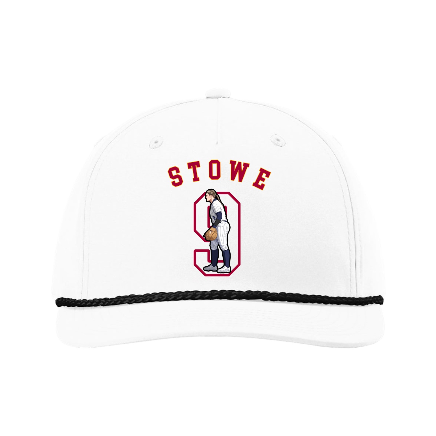 Five-Panel Classic Rope Cap — Shirsey Arch in White