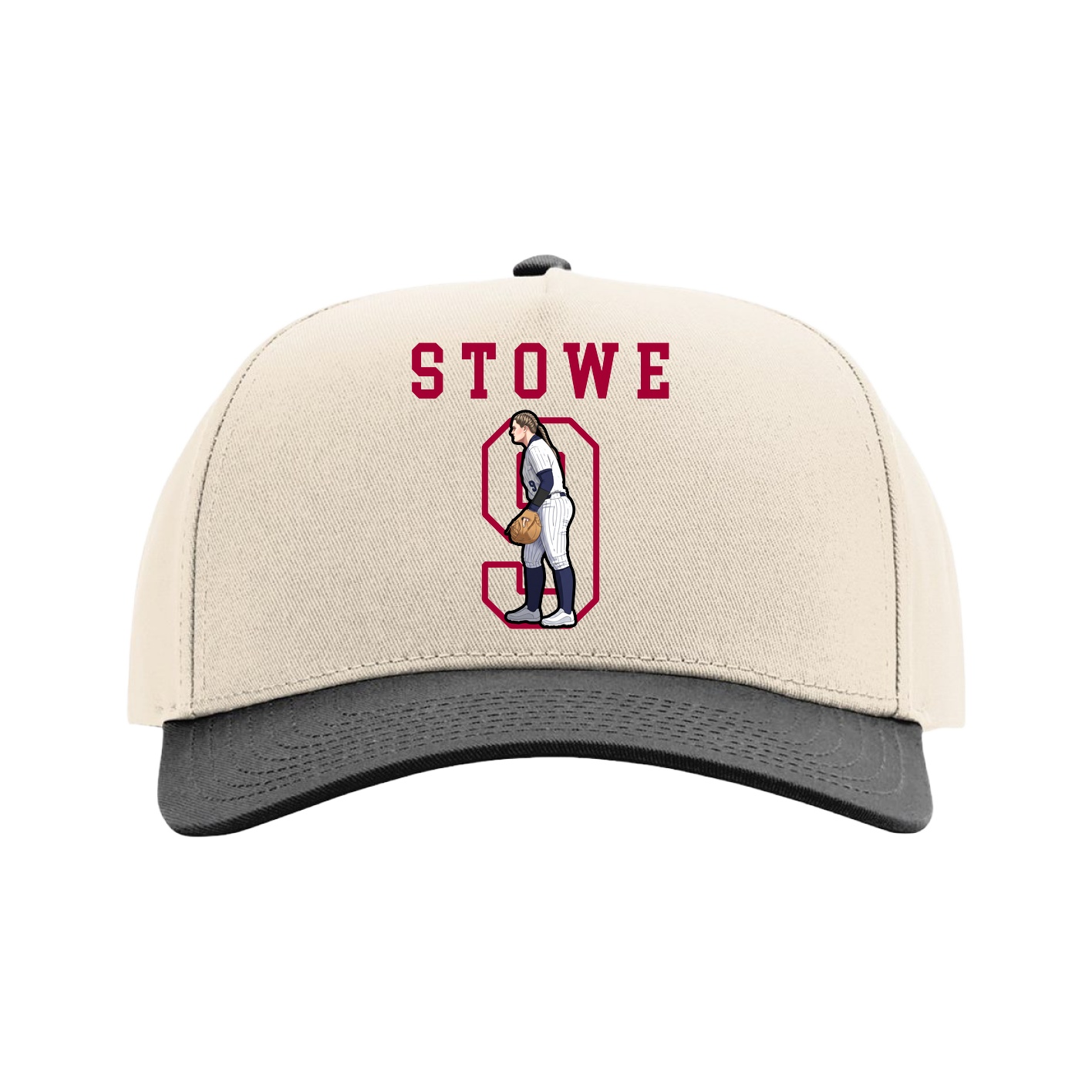 Full Fabric Five-Panel Champ Cap — Shirsey in Cream/Black