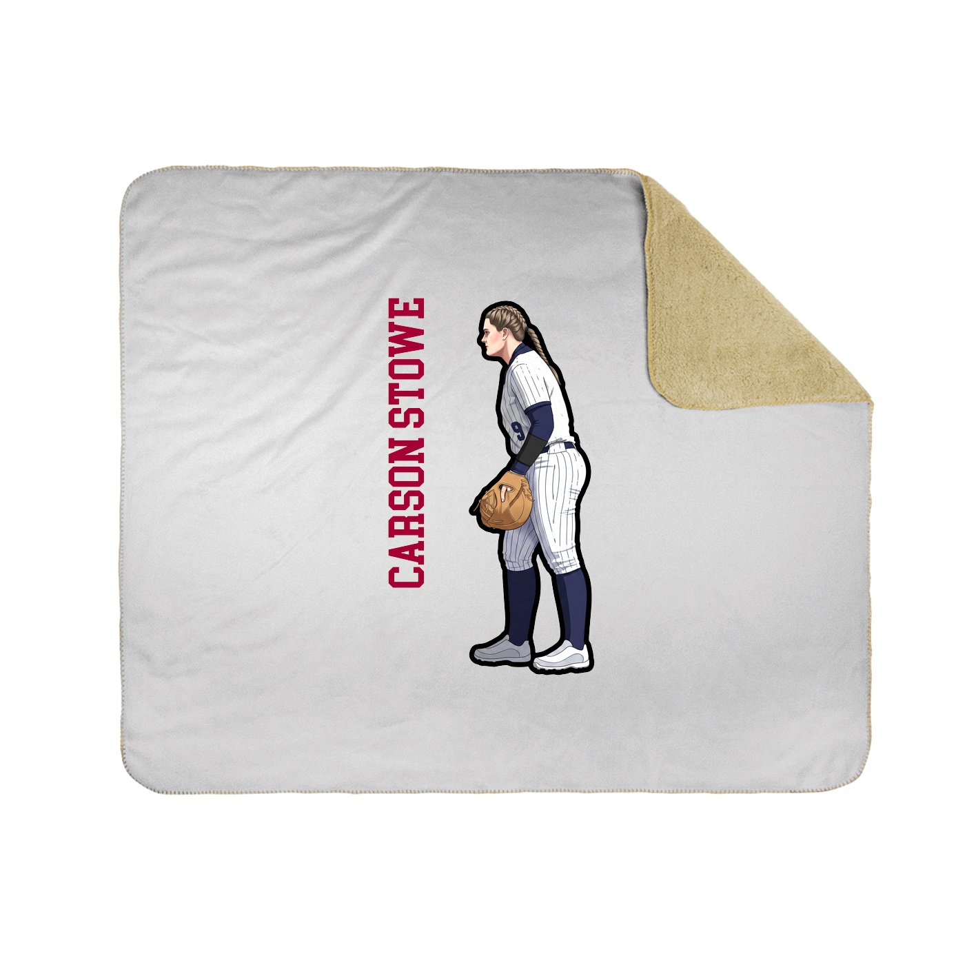 Throw Blanket — Name Vertical in White