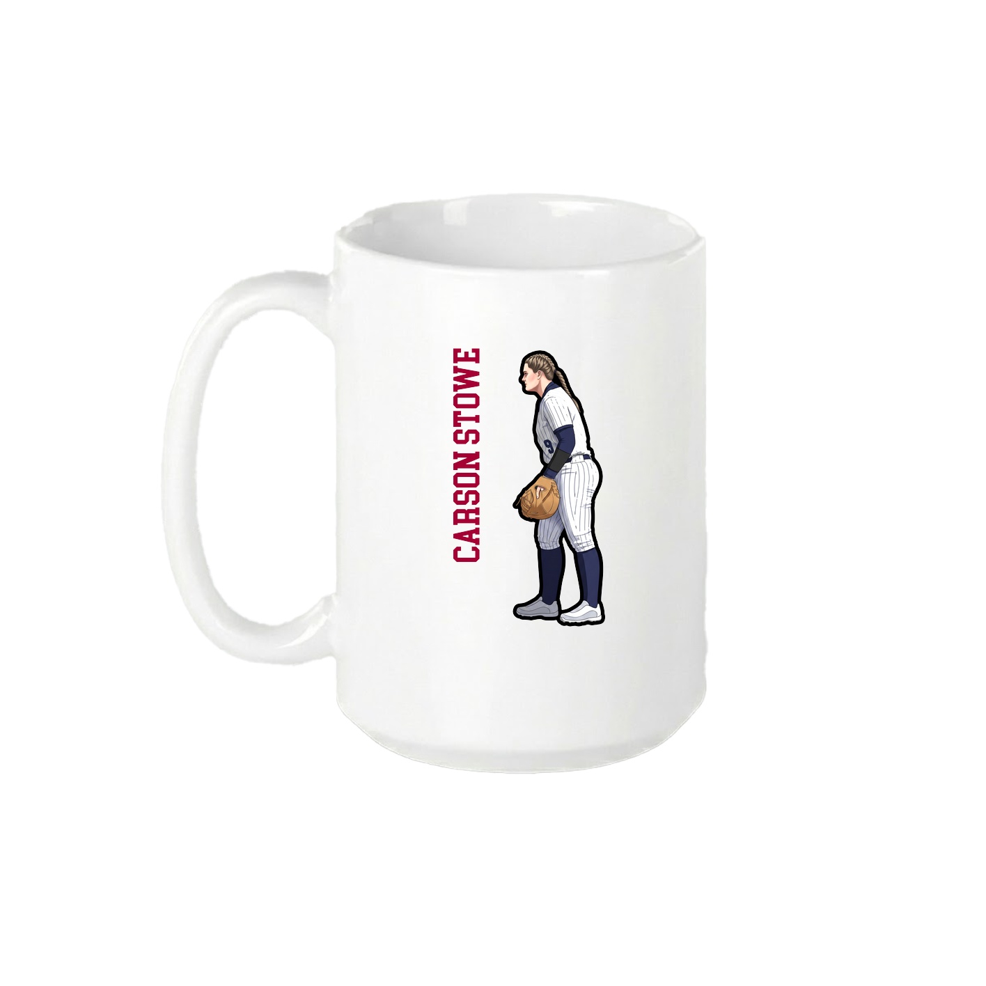 15oz Coffee Mug — Name Vertical in White