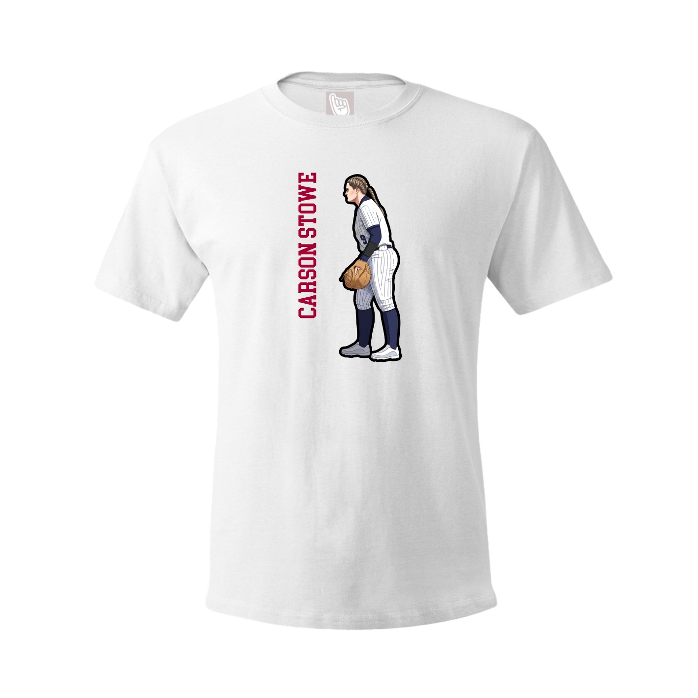 Tee — Name Vertical in White