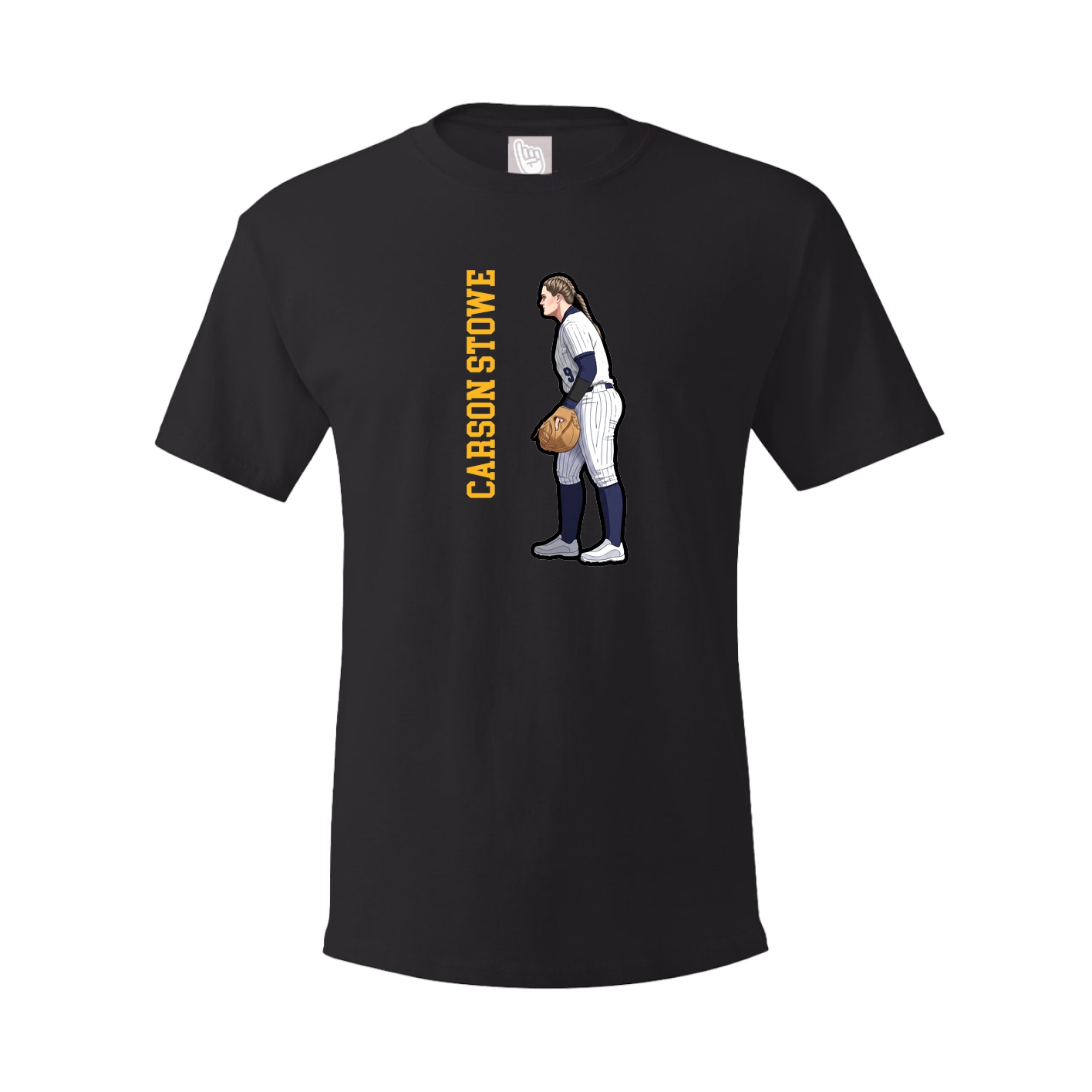 Youth Tee — Name Vertical in Black