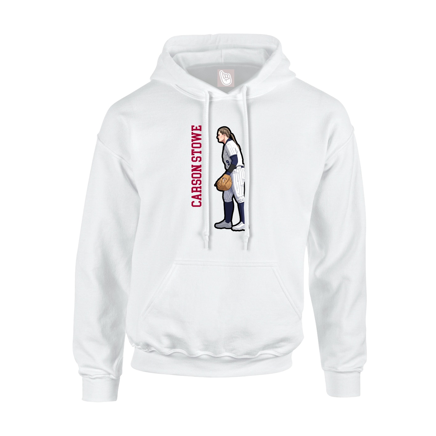 Youth Hoodie — Name Vertical in White