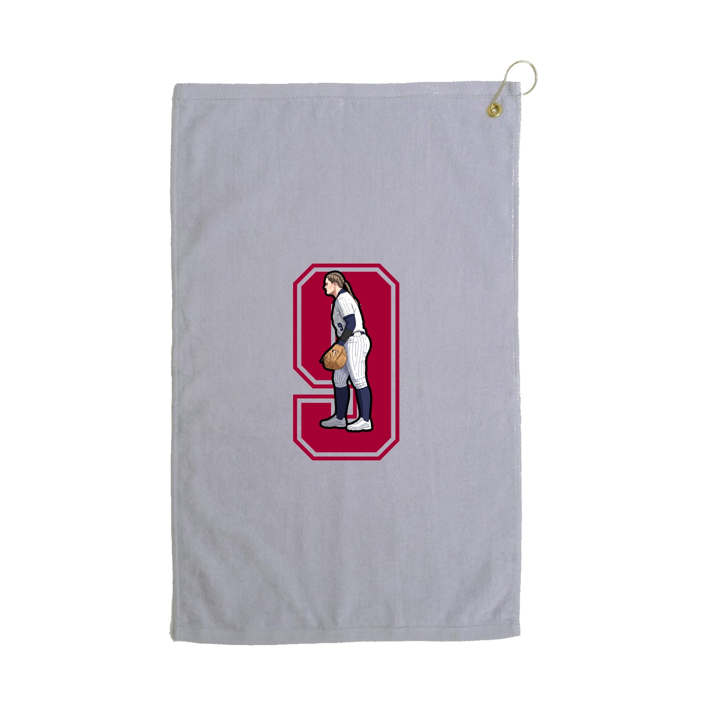 Golf Towel — Number in Grey