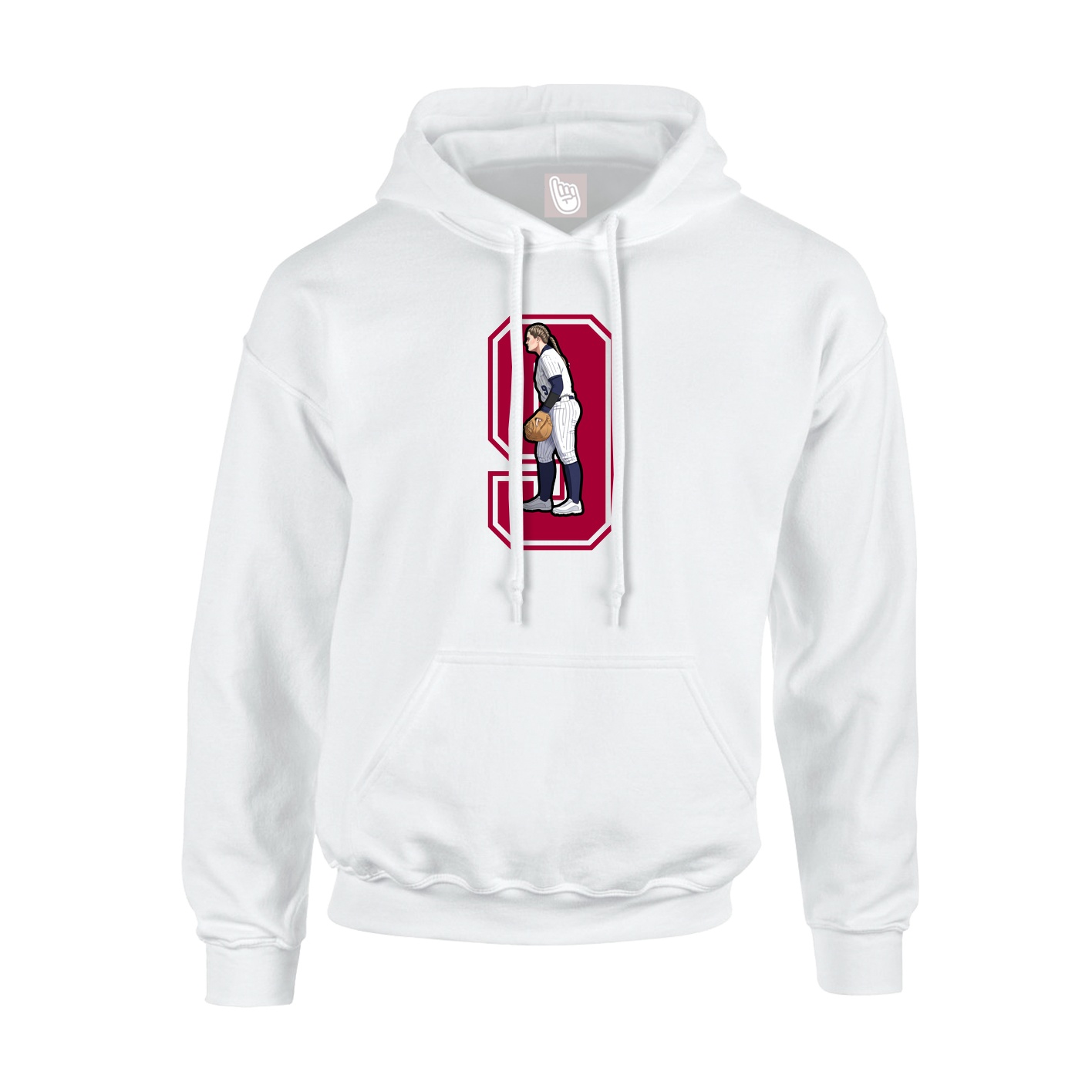 Hoodie — Number in White