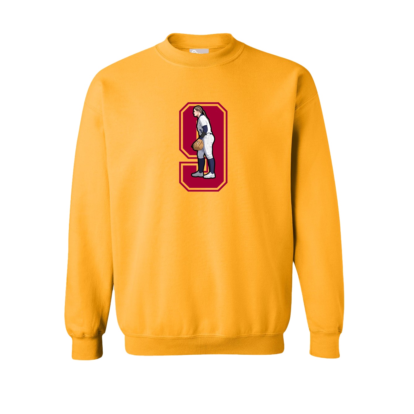 Fleece Crew — Number in Gold