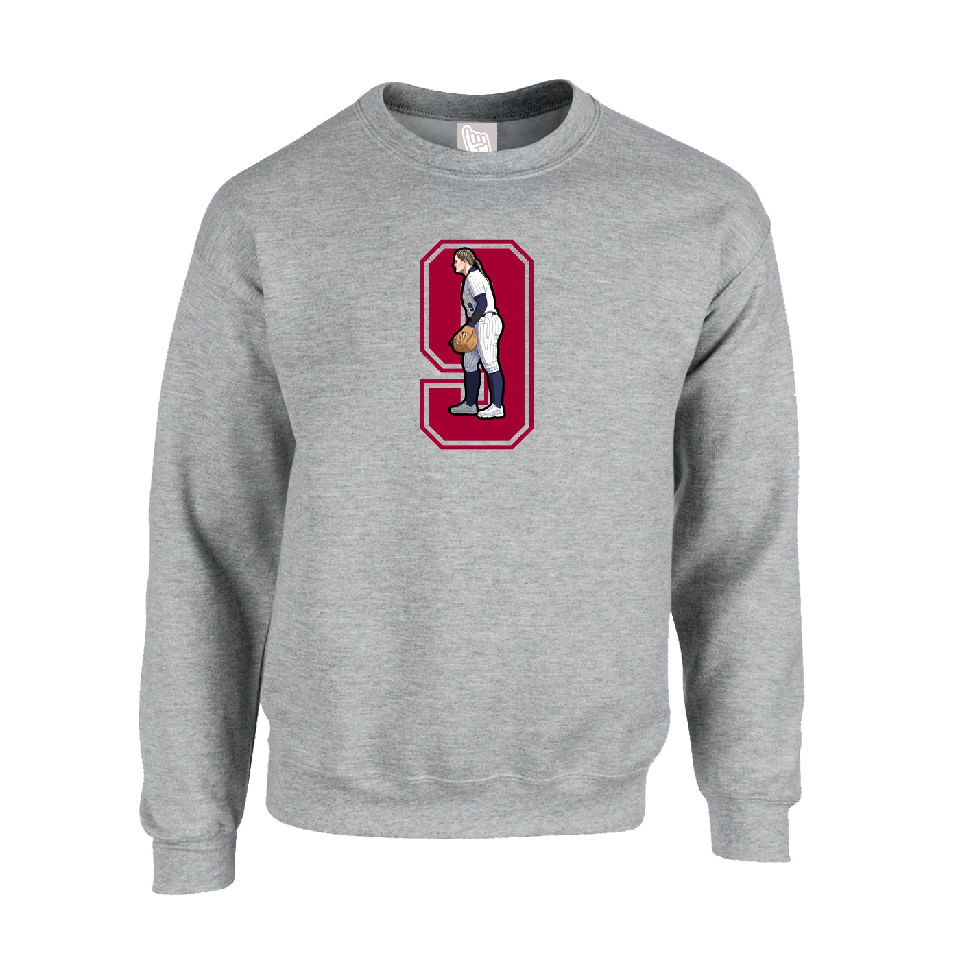 Fleece Crew — Number in Grey