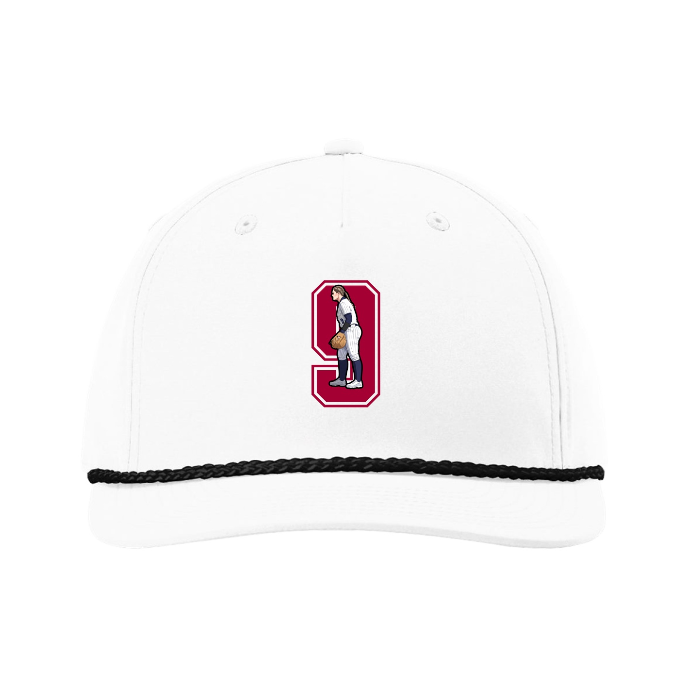 Five-Panel Classic Rope Cap — Number in White