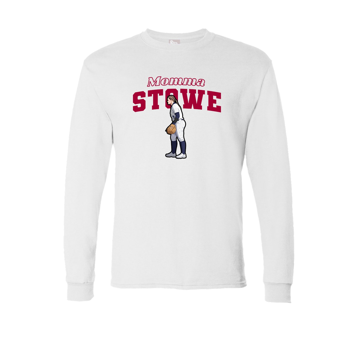 Long Sleeve Tee — Mothers Day Block in White