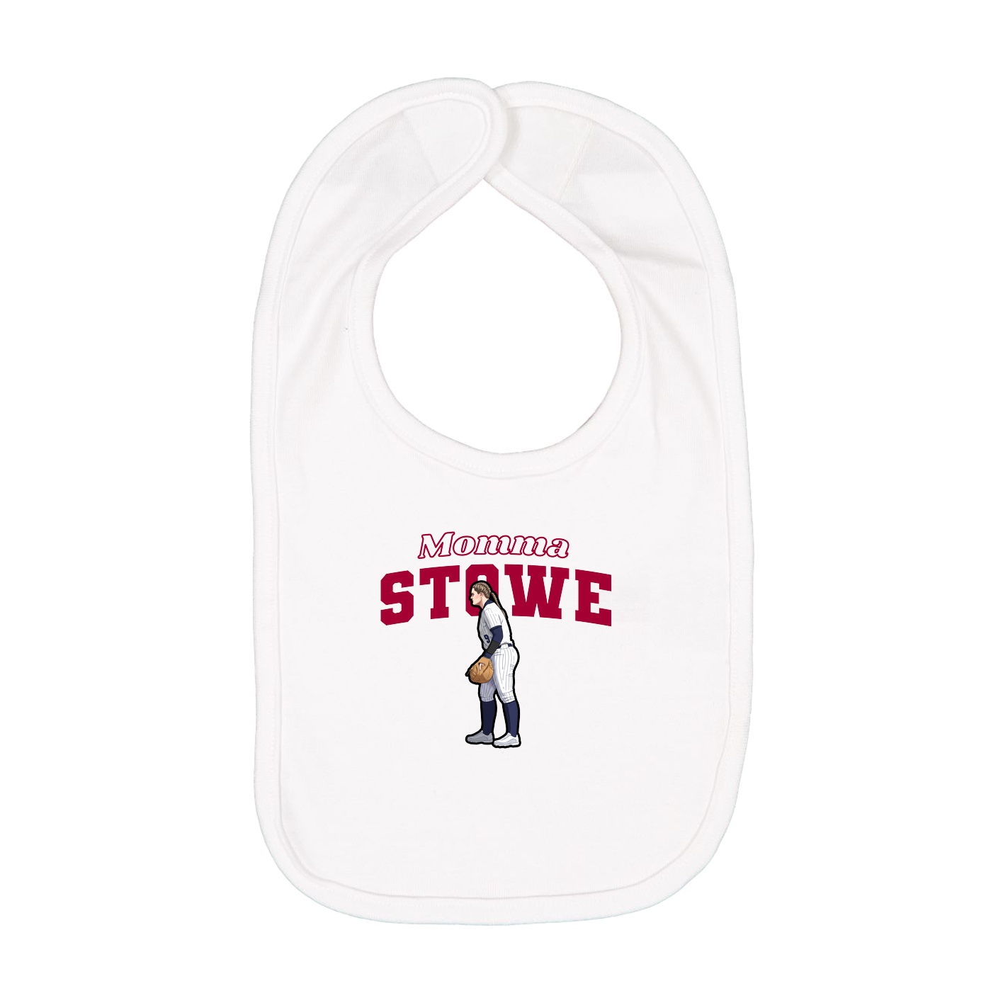 Infant Bib — Mothers Day Block in White