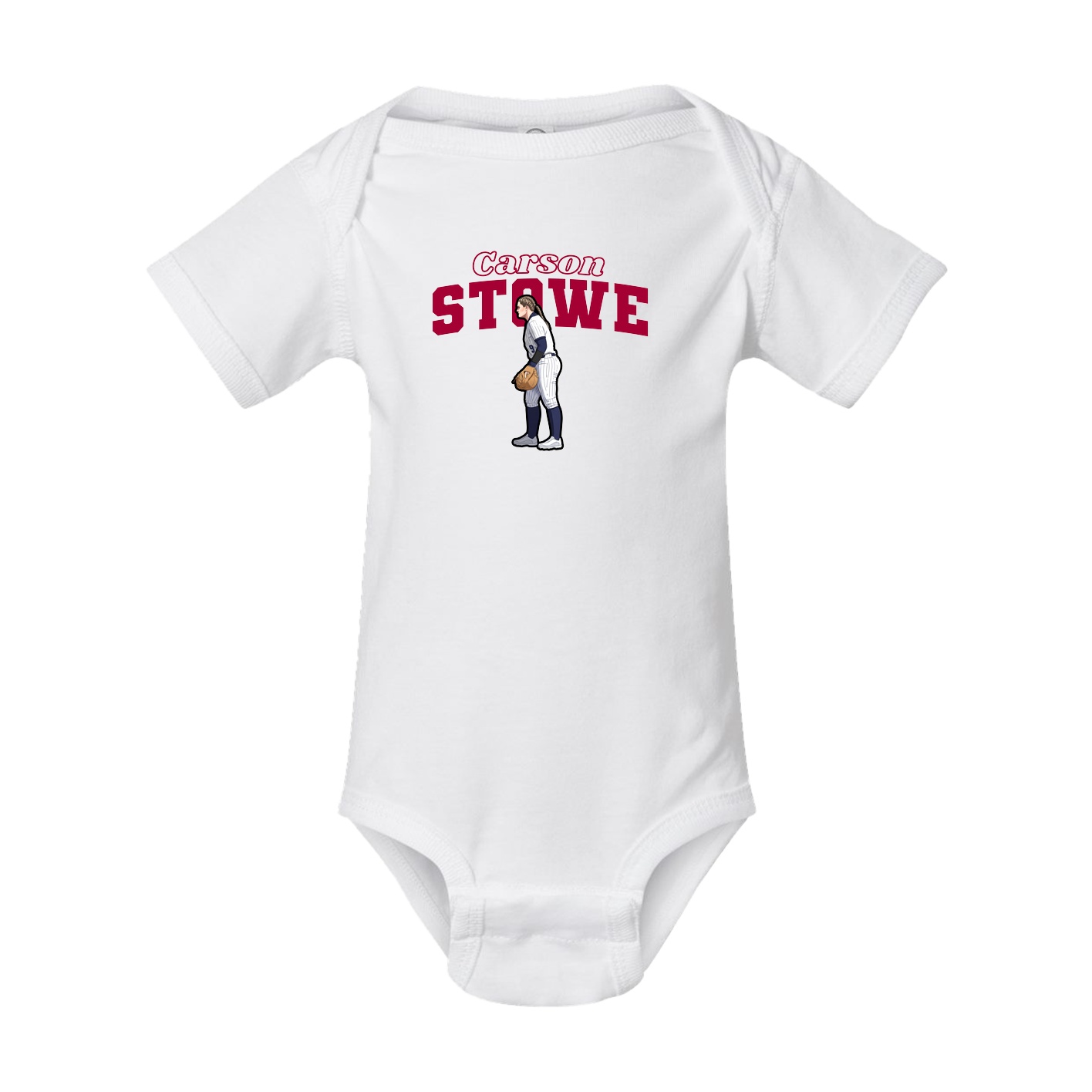 Baby Onesie — Name Arch in White