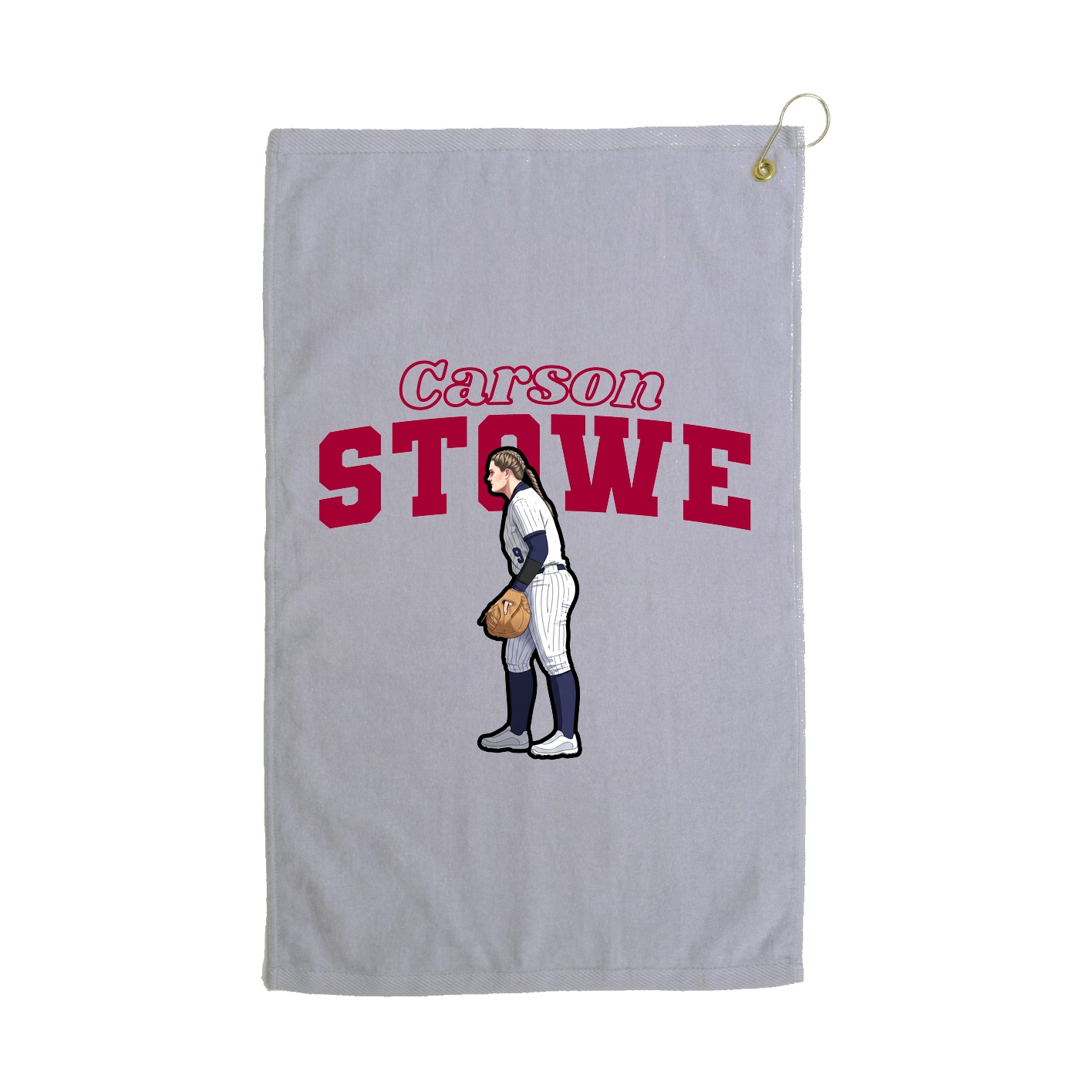 Golf Towel — Name Arch in Grey