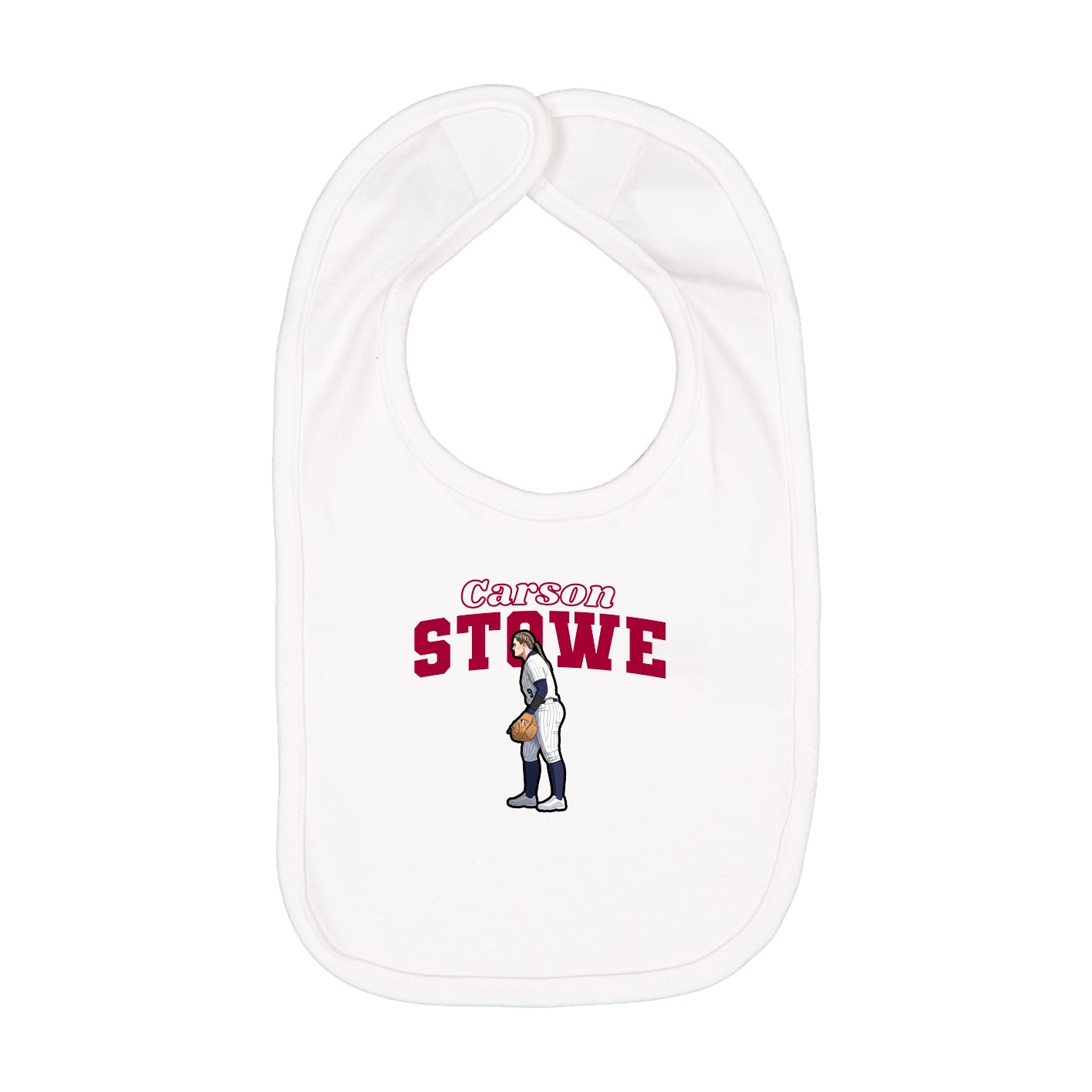 Infant Bib — Name Arch in White