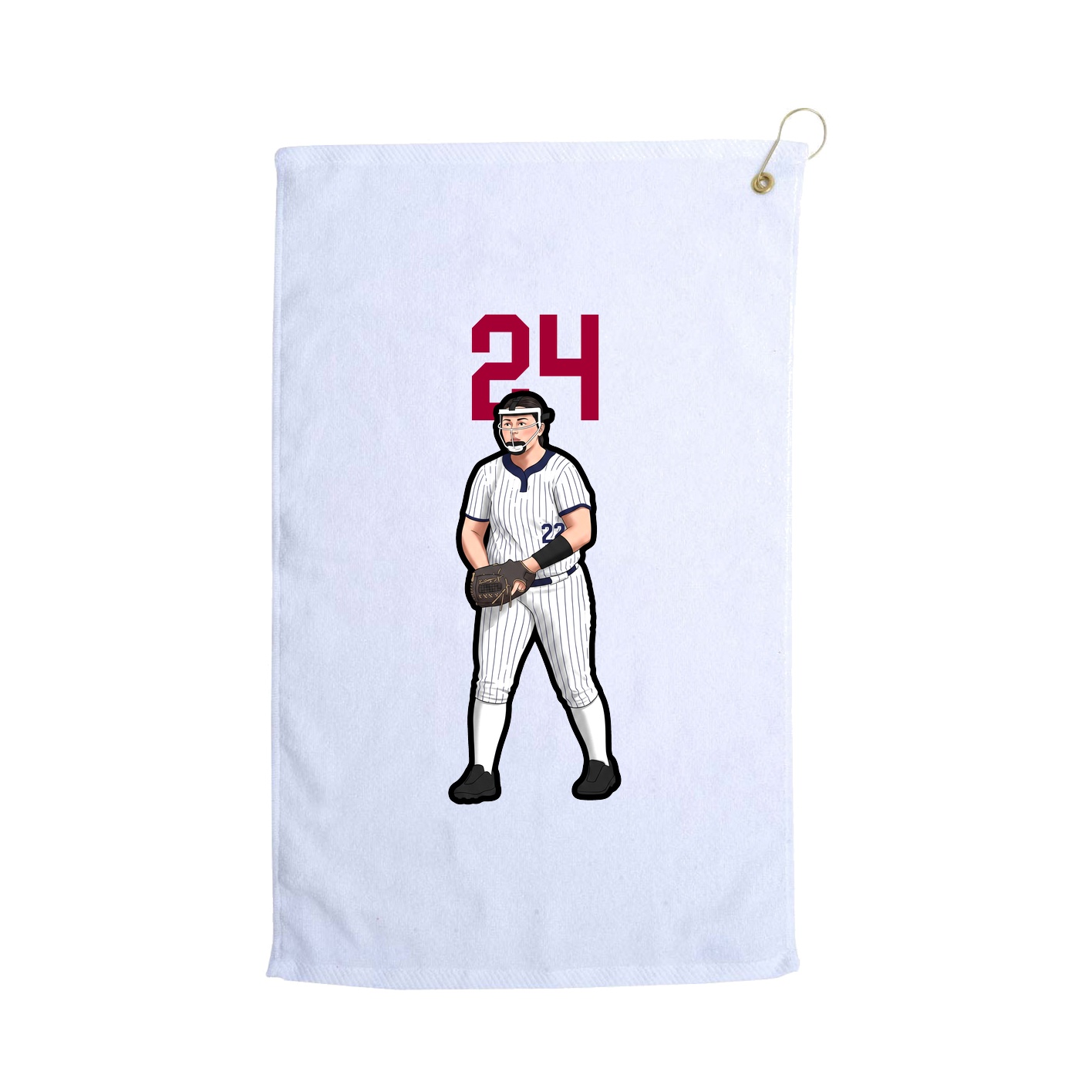 Golf Towel — Number Top in White