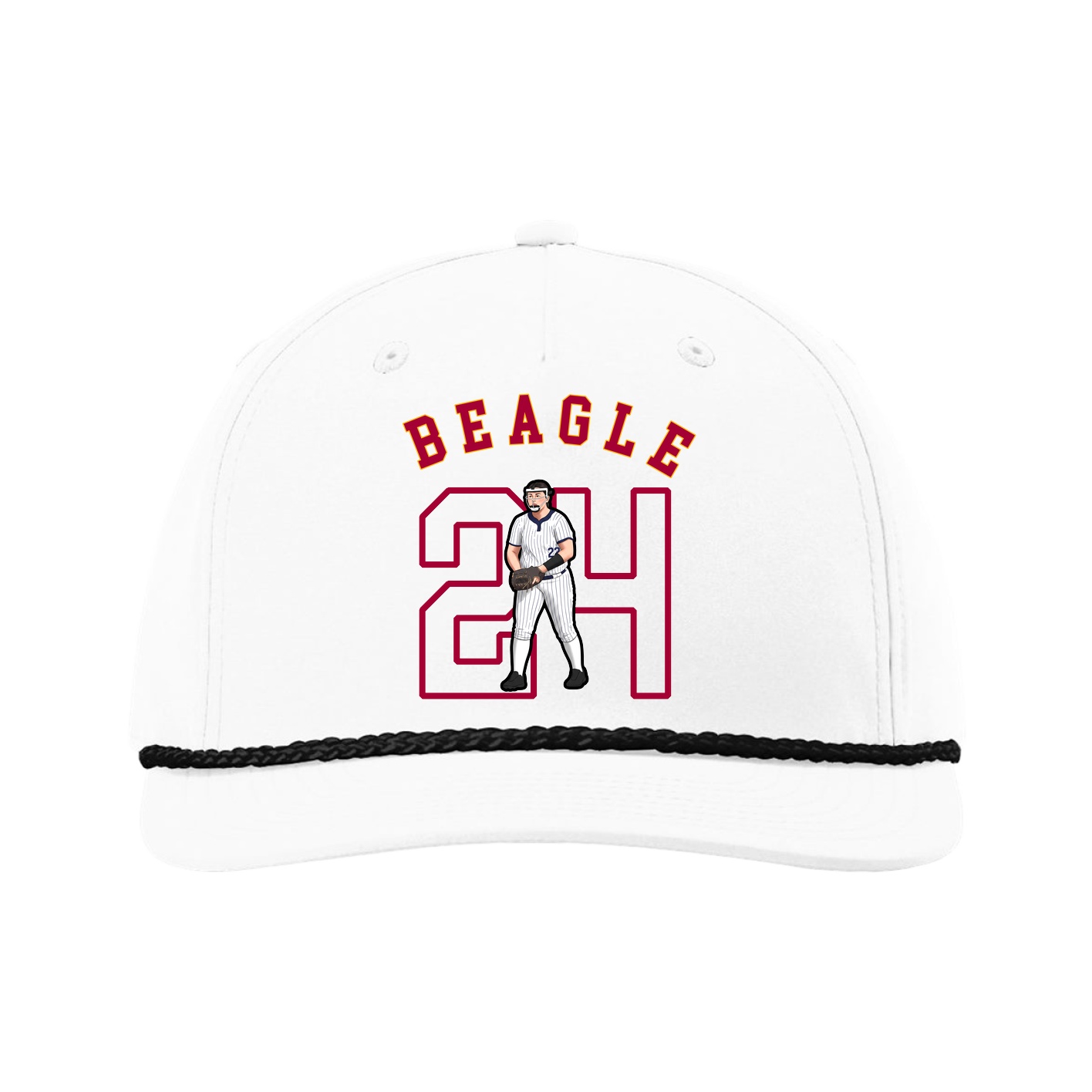 Five-Panel Classic Rope Cap — Shirsey Arch in White