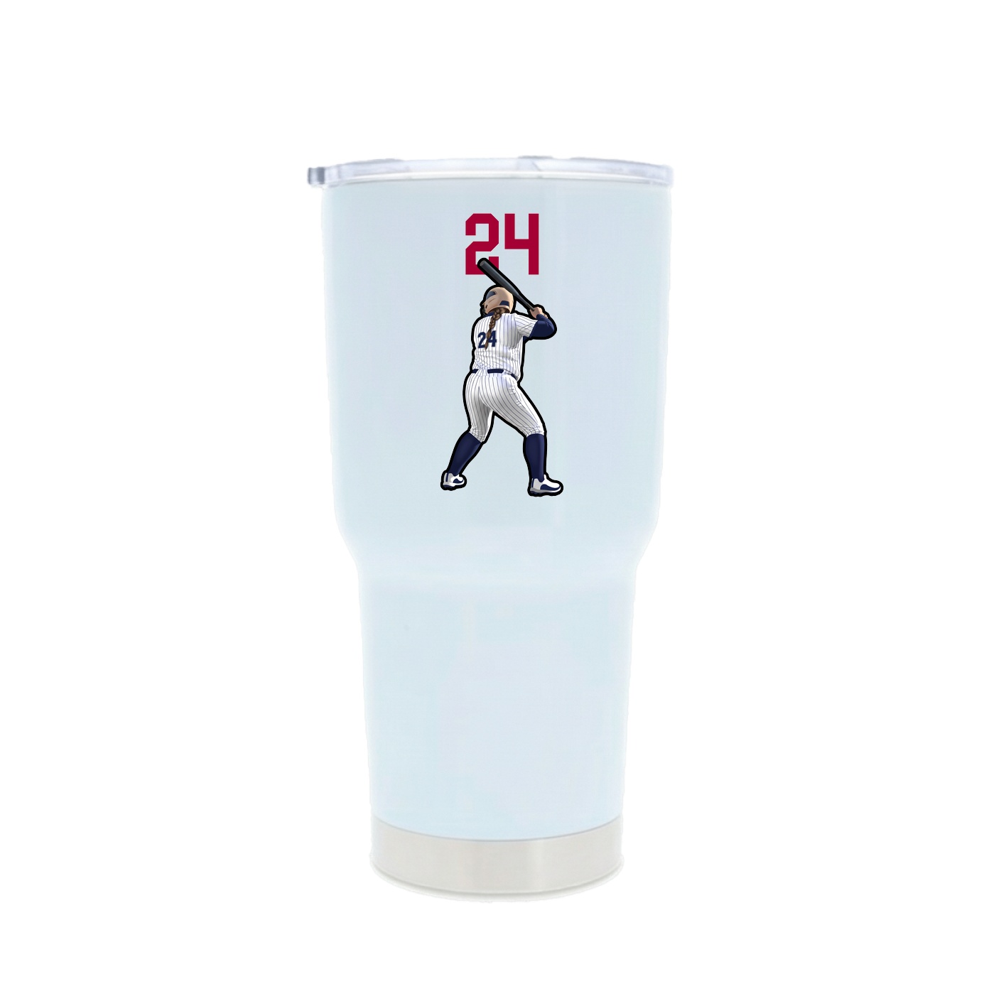30oz Stainless Steel Tumbler — Number Top in White