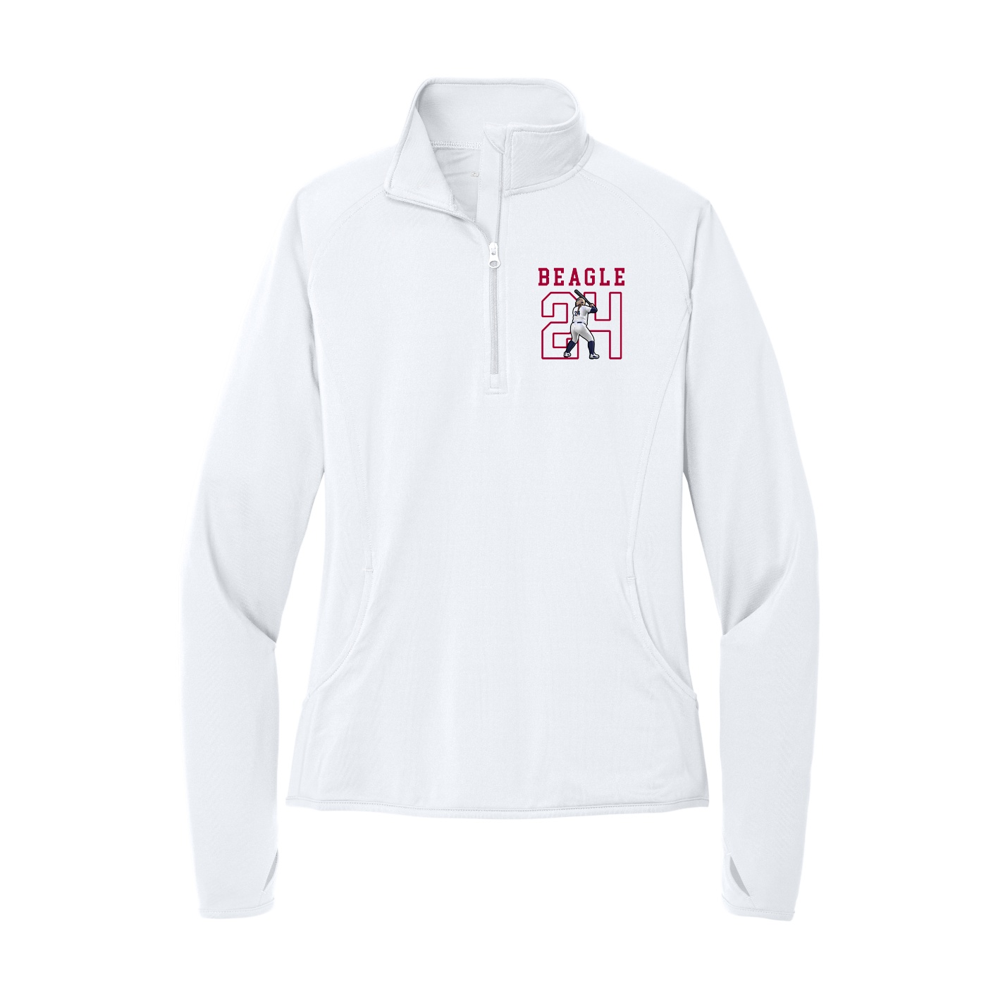 Women's Q-Zip Pullover — Shirsey in White