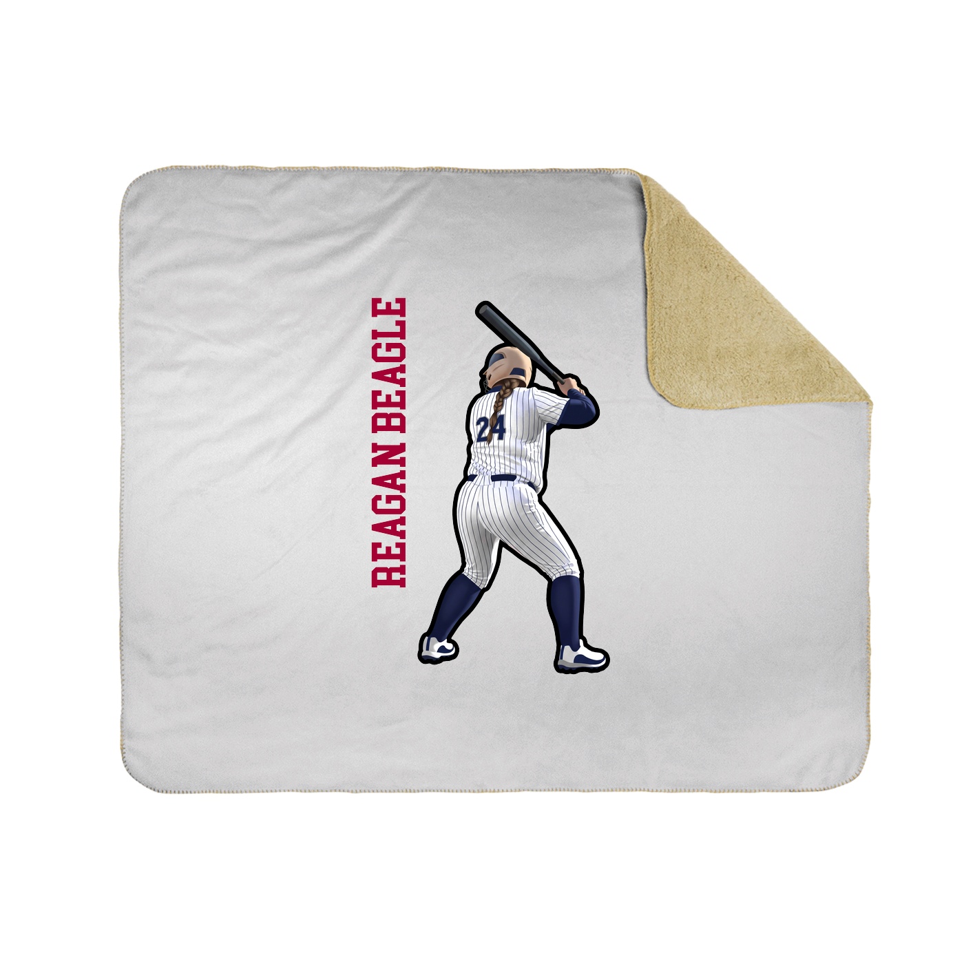 Throw Blanket — Name Vertical in White