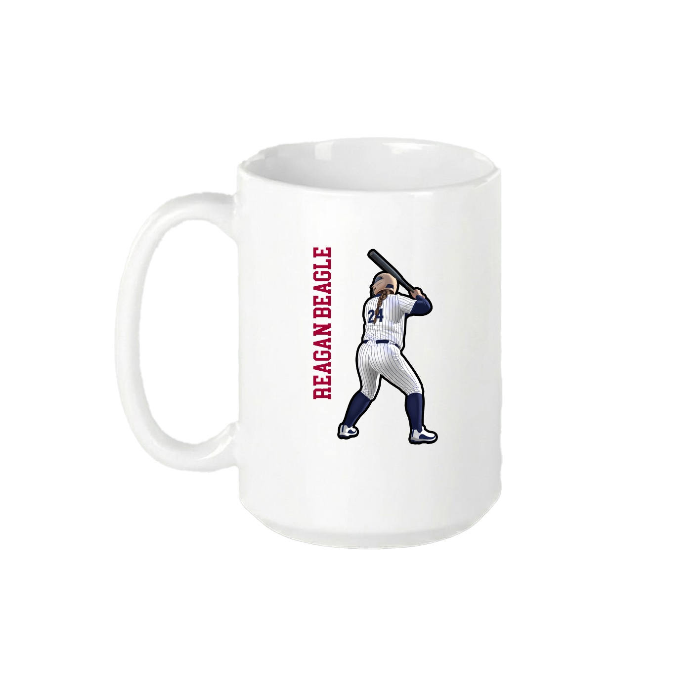 15oz Coffee Mug — Name Vertical in White