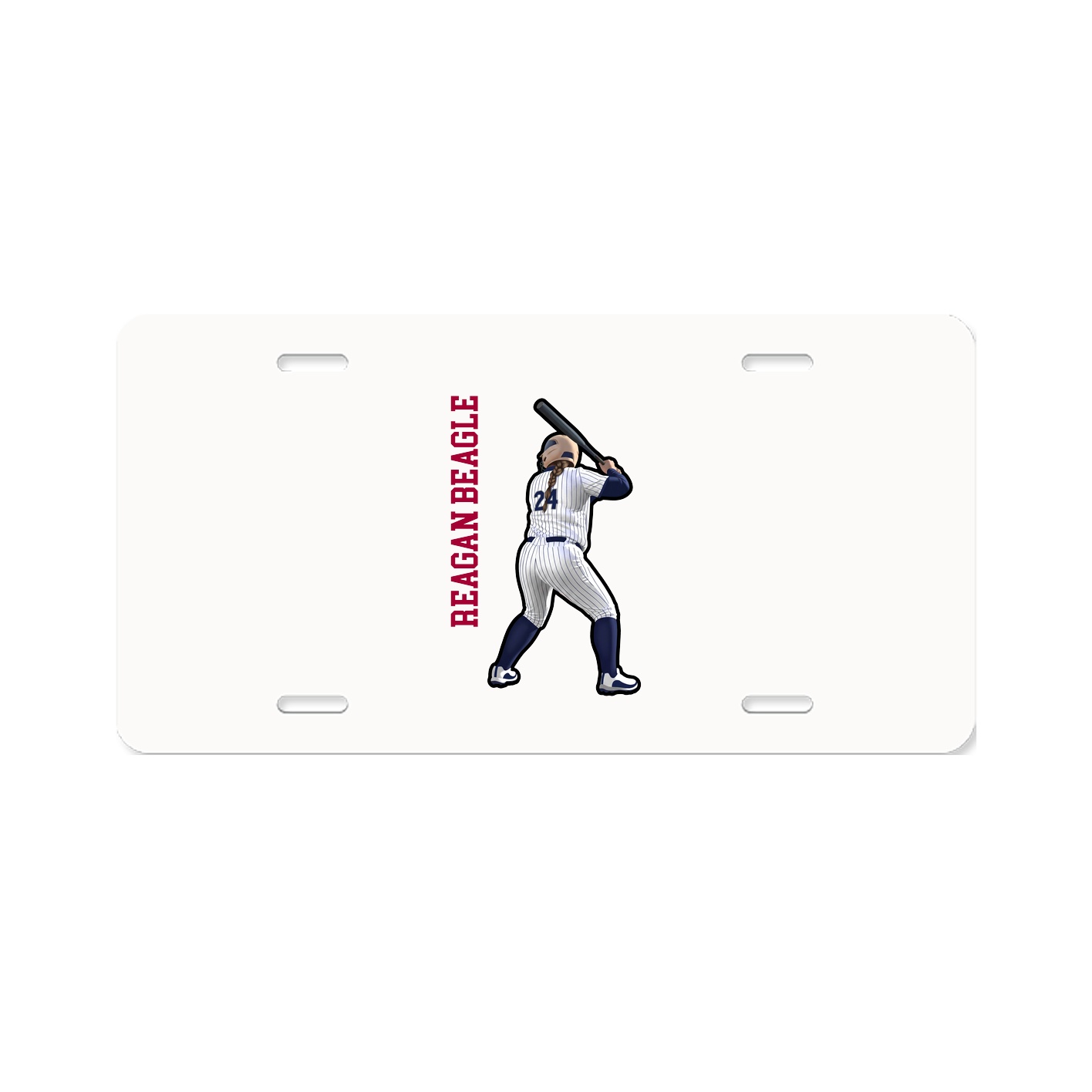 License Plate — Name Vertical in Classic