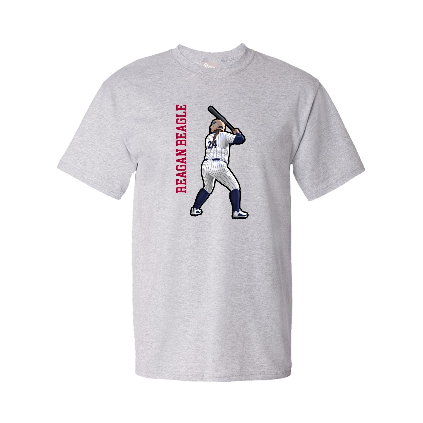 Tee — Name Vertical in Grey