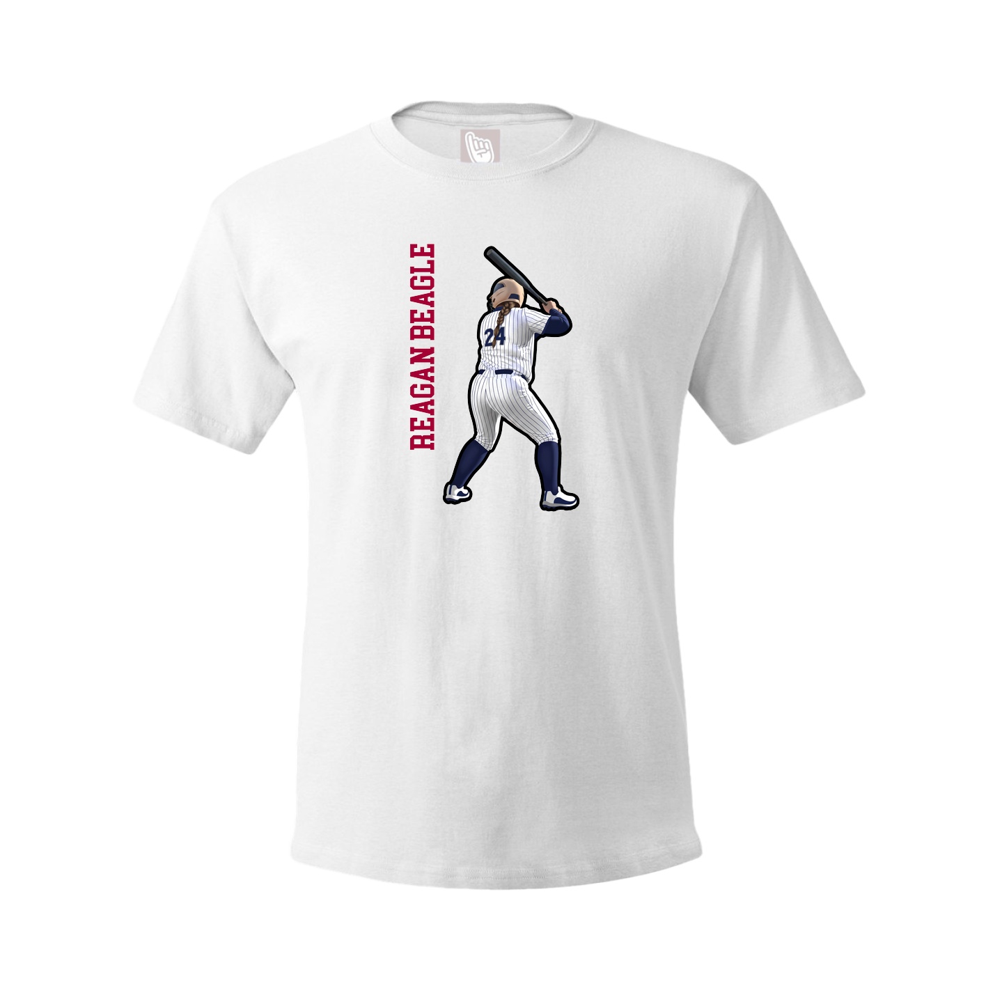 Youth Tee — Name Vertical in White