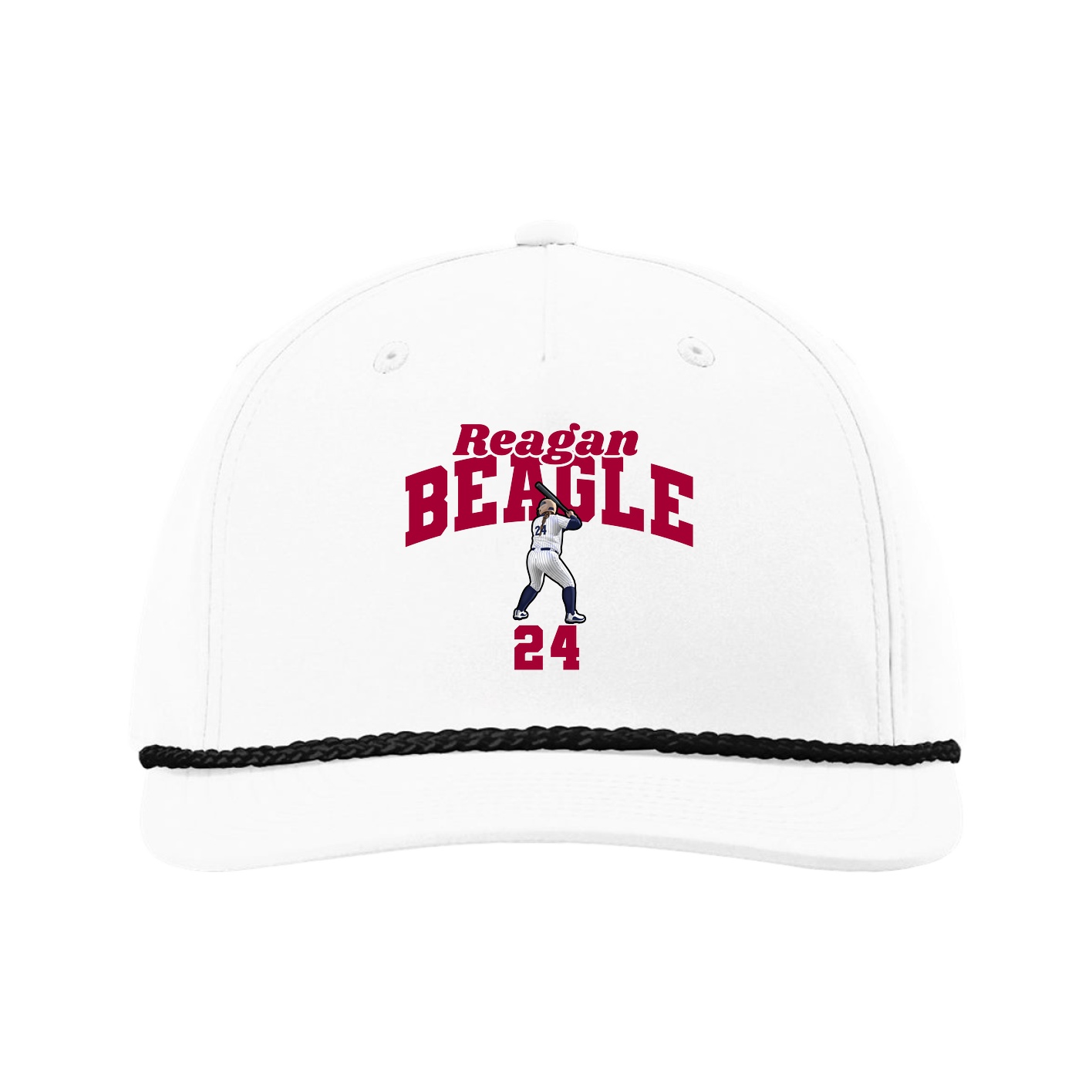 Five-Panel Classic Rope Cap — Signature Arch in White