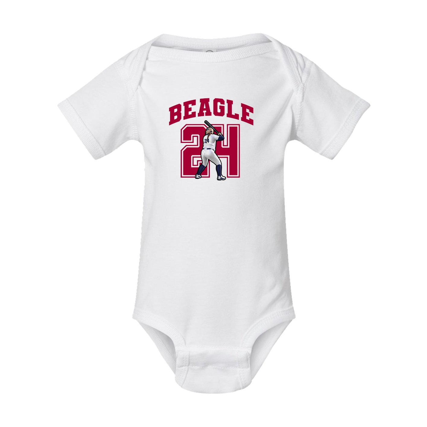 Baby Onesie — Number in White