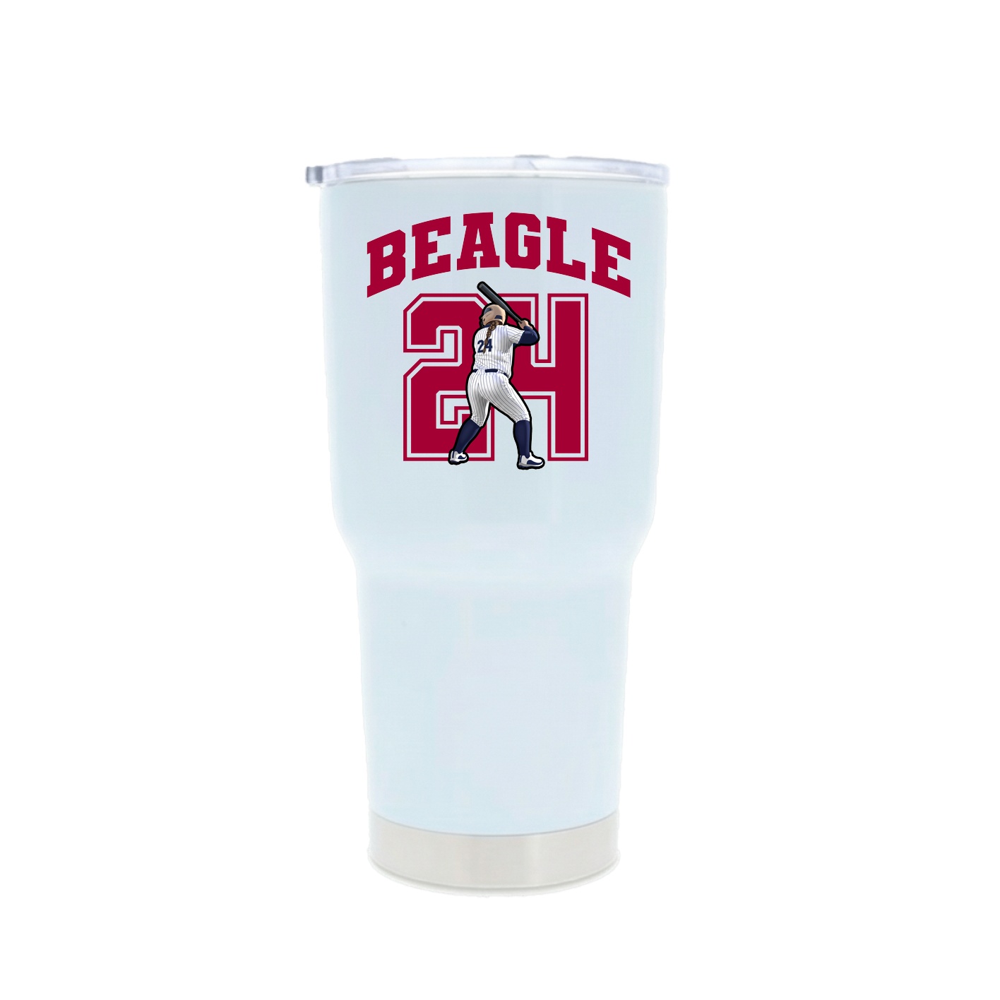 30oz Stainless Steel Tumbler — Number in White