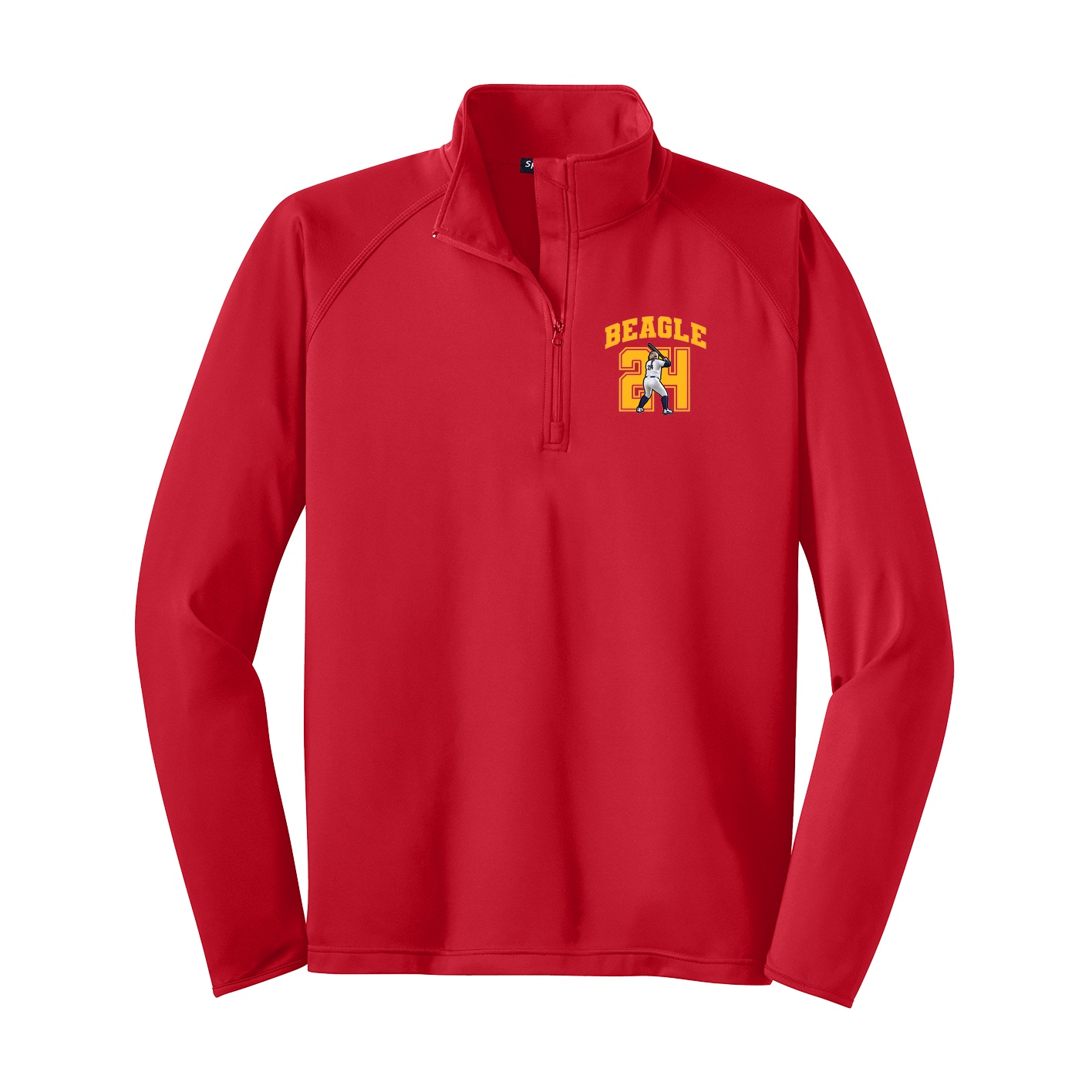 Q-Zip Pullover — Number in Red