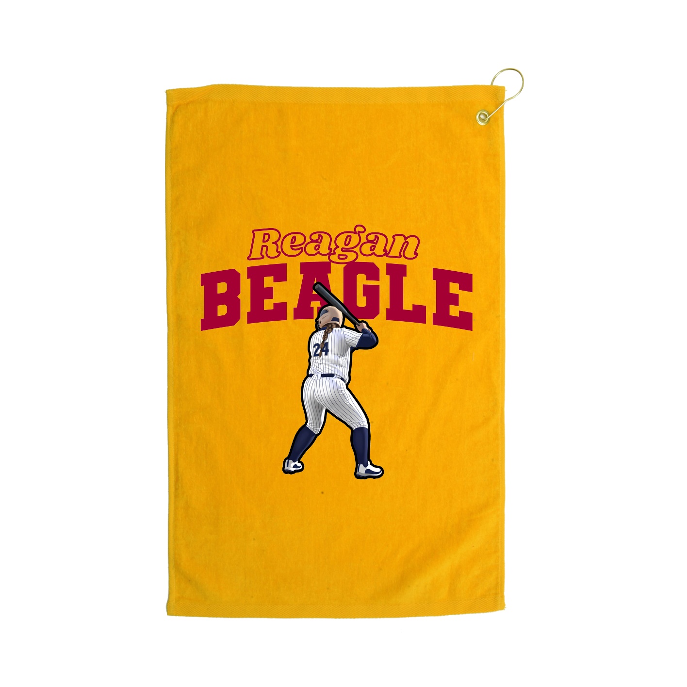 Golf Towel — Name Arch in Gold