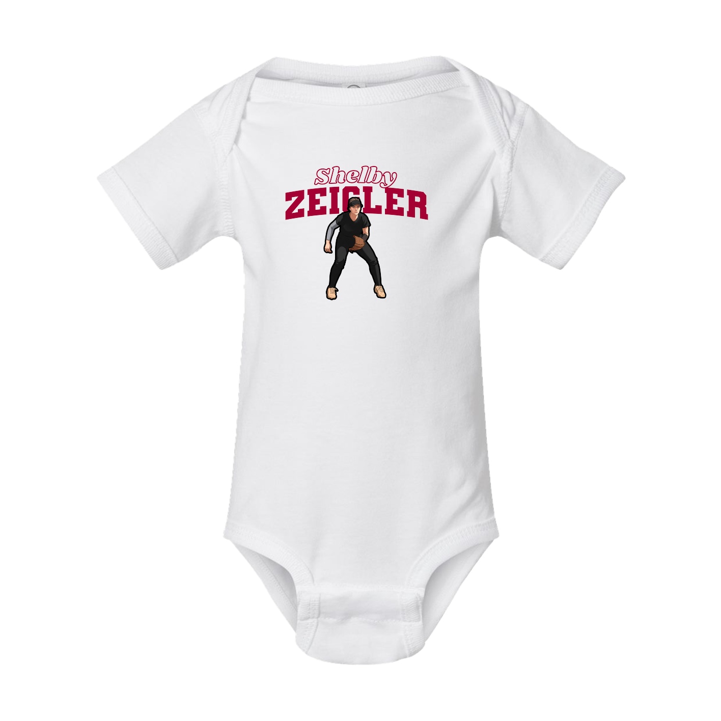 Baby Onesie — Name Arch in White
